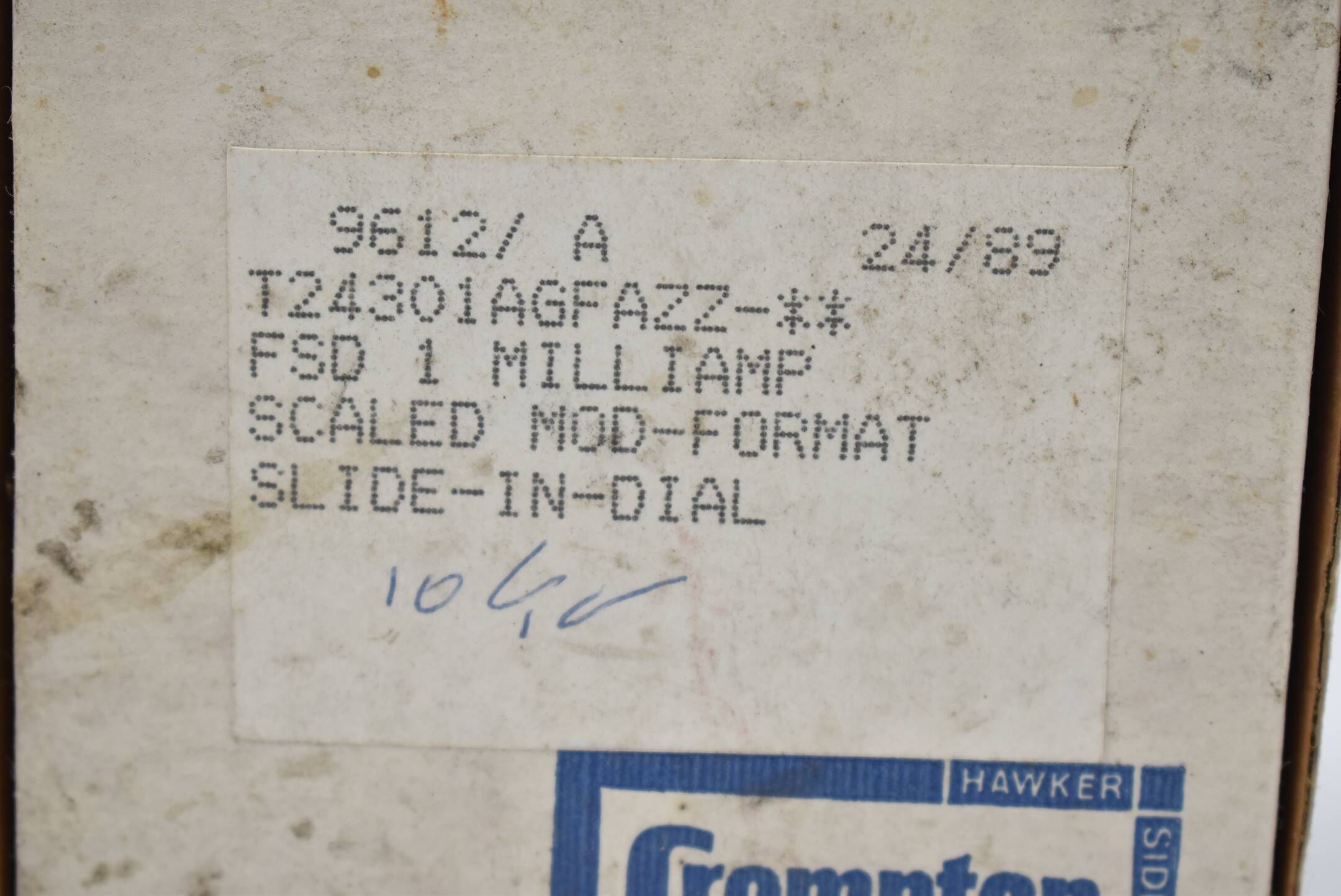 Crompton Instruments Analog Panel Meter FSD 1 ( T24301AGFAZZ )