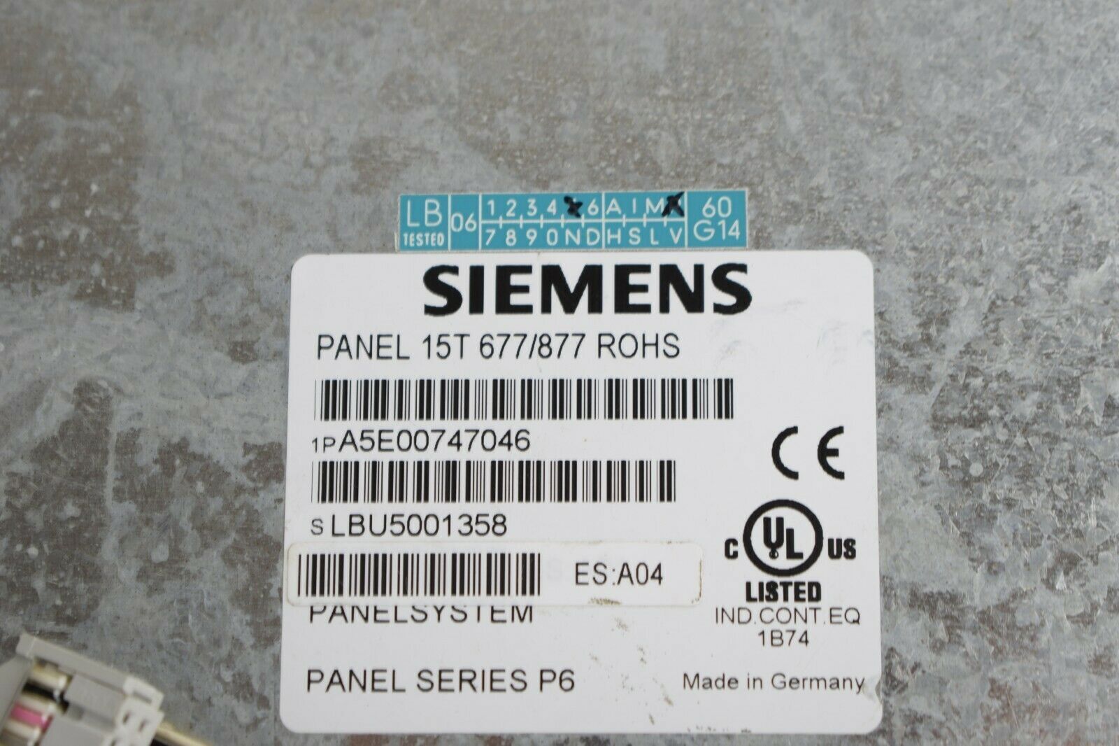Siemens Panel 15T 677/877 ROHS