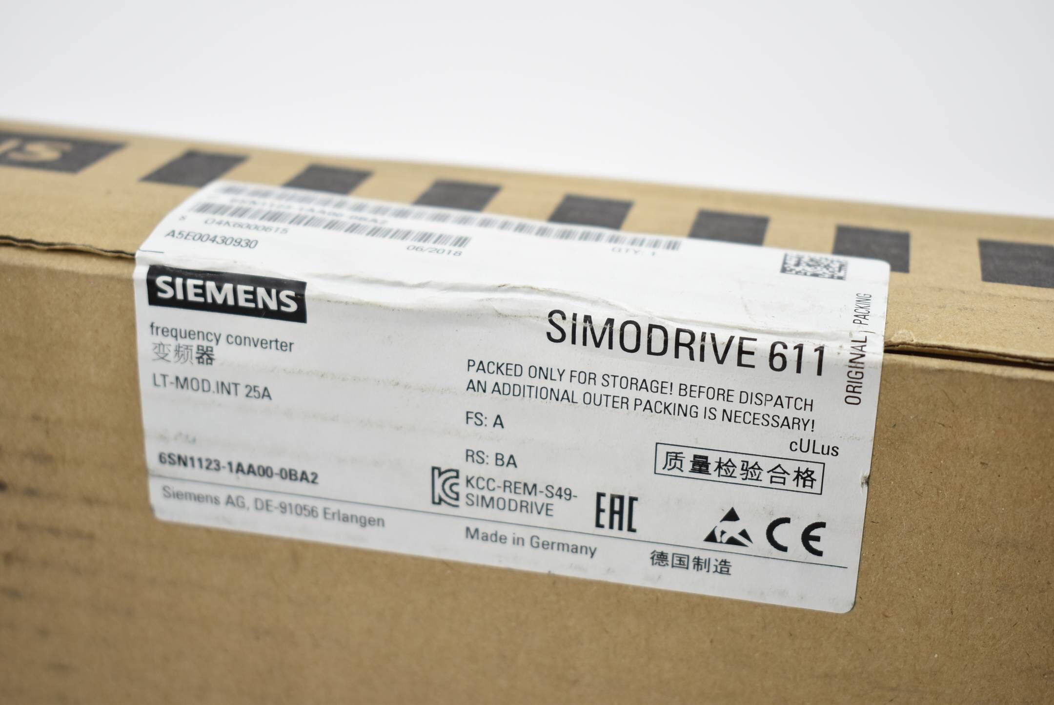 Siemens Simodrive Leistungsmodul 6SN1123-1AA00-0BA2 ( 6SN1 123-1AA00-0BA2 ) A