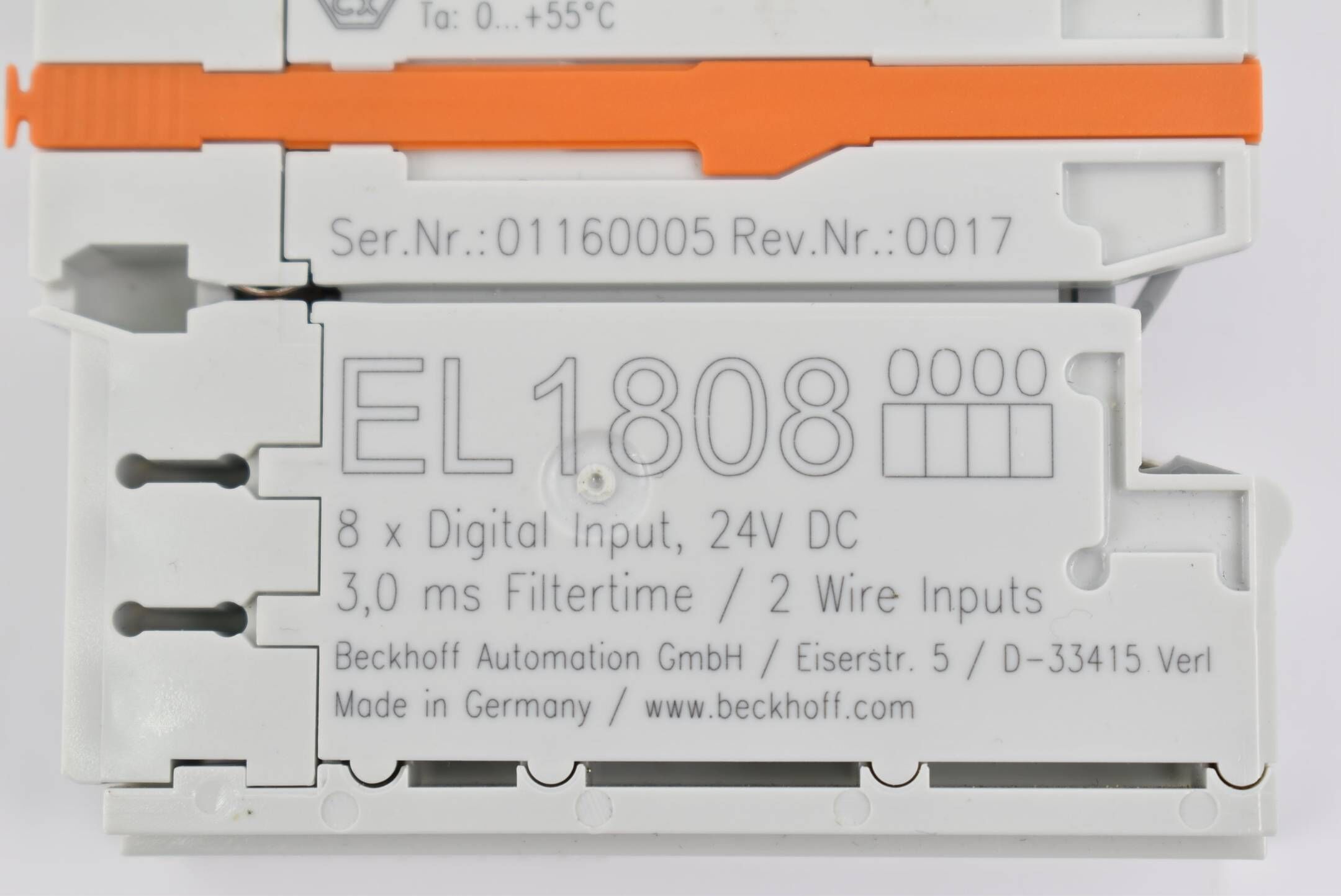 Beckhoff EtherCAT-Klemme 8-Kanal-Digital-Eingang 24 VDC 3 ms EL1808 ( EL 1808 )