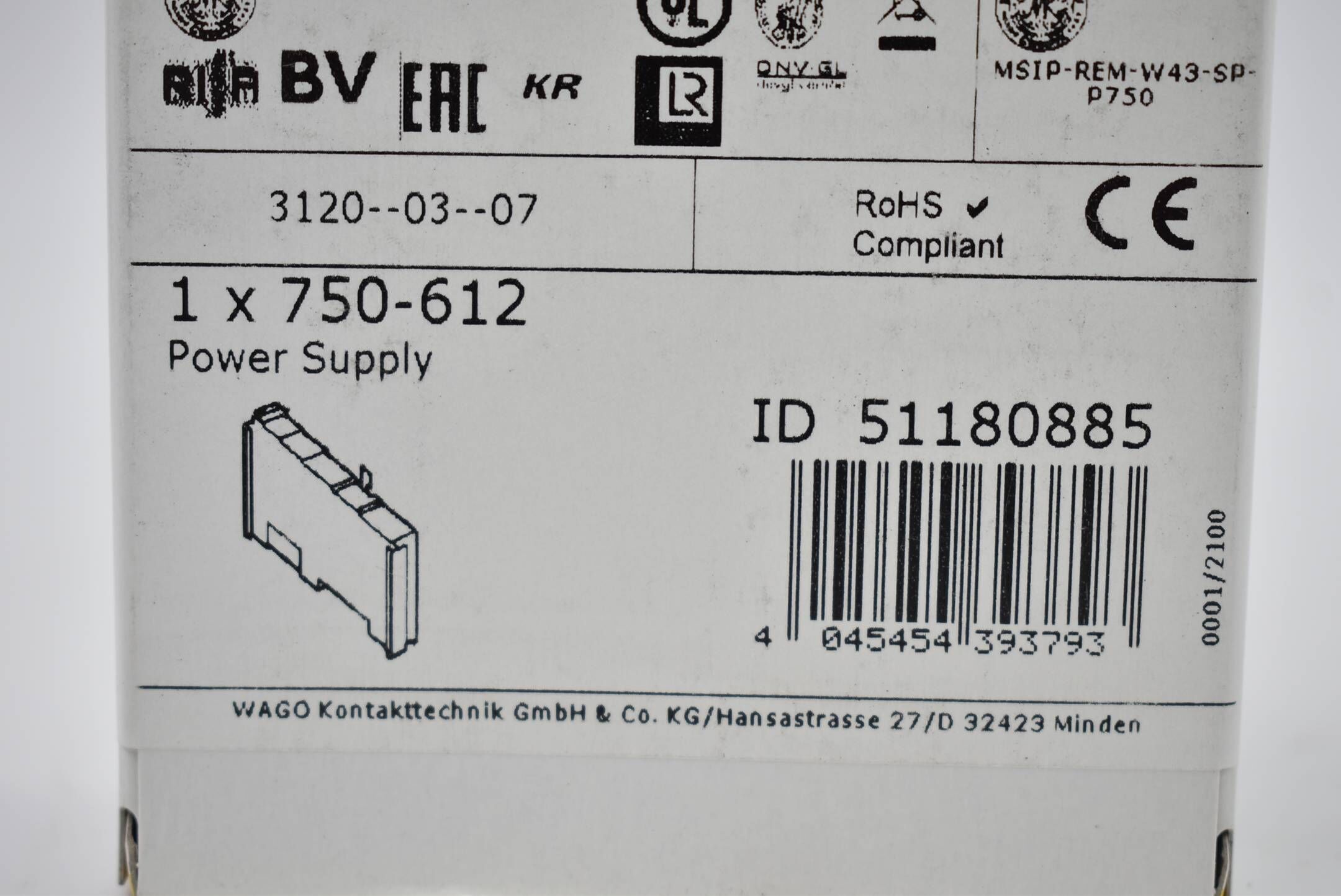 Wago Potenzialeinspeisung 750-612