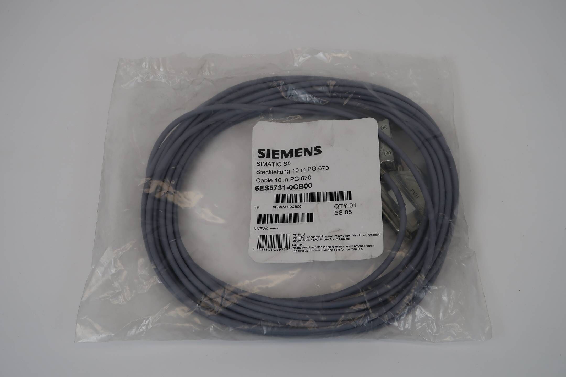 Siemens simatic S5 Steckleitung 10m PG 670 6ES5731-0CB00 ( 6ES5731-0CB00 )