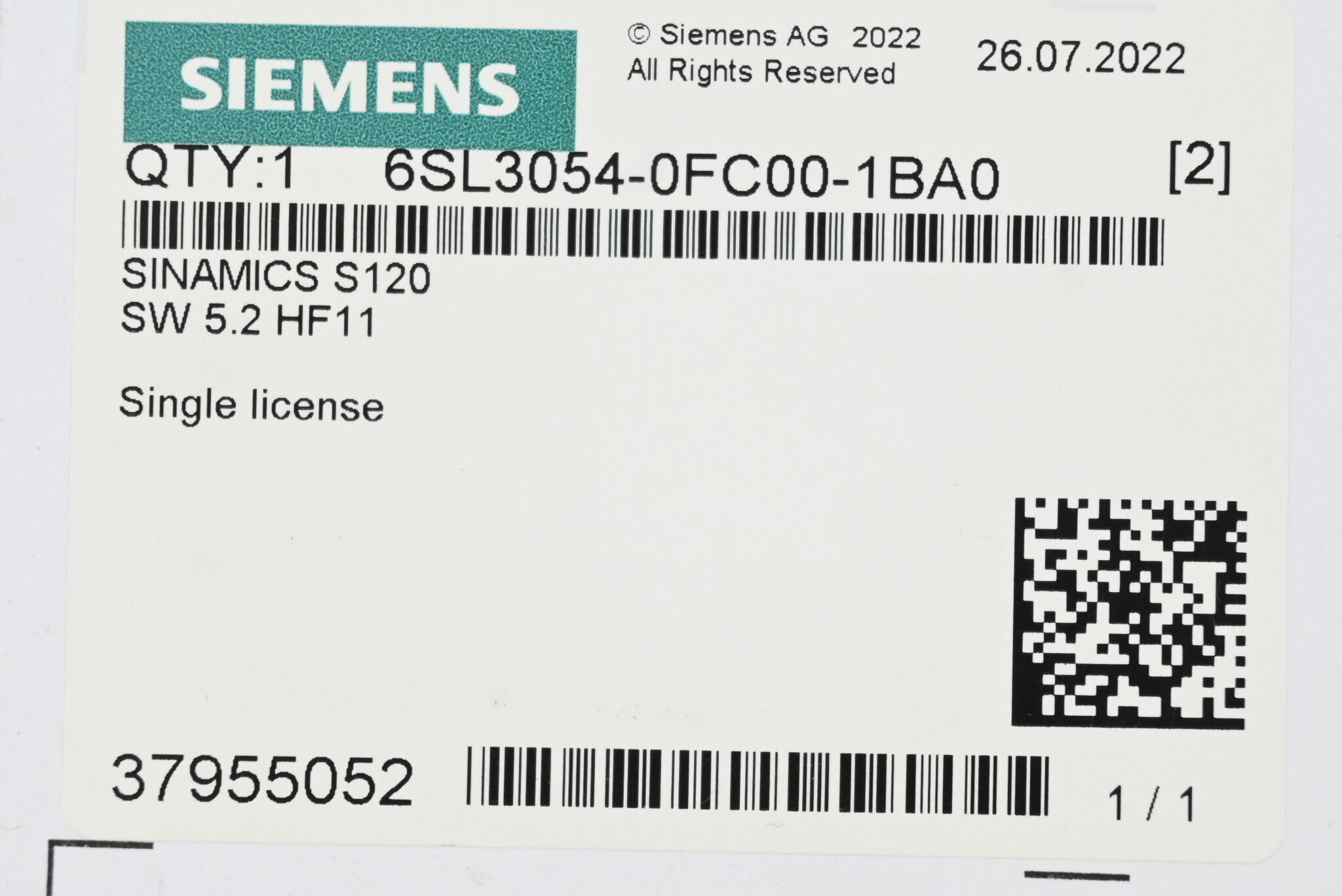 Siemens Sinamics S120 Card 6SL3054-0FC00-1BA0 ( 6SL3 054-0FC00-1BA0 )