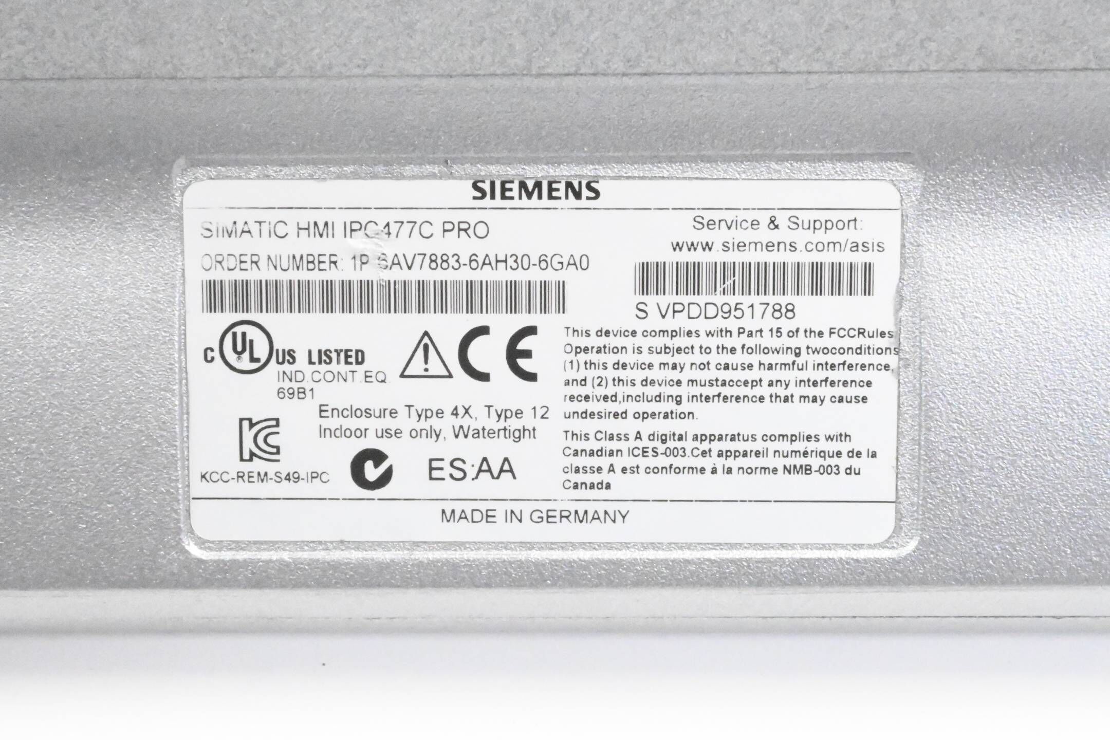 GENERALÜBERHOLT Siemens Simatic HMI IPC 477C Touch Display 6AV7883-6AH30-6GA0