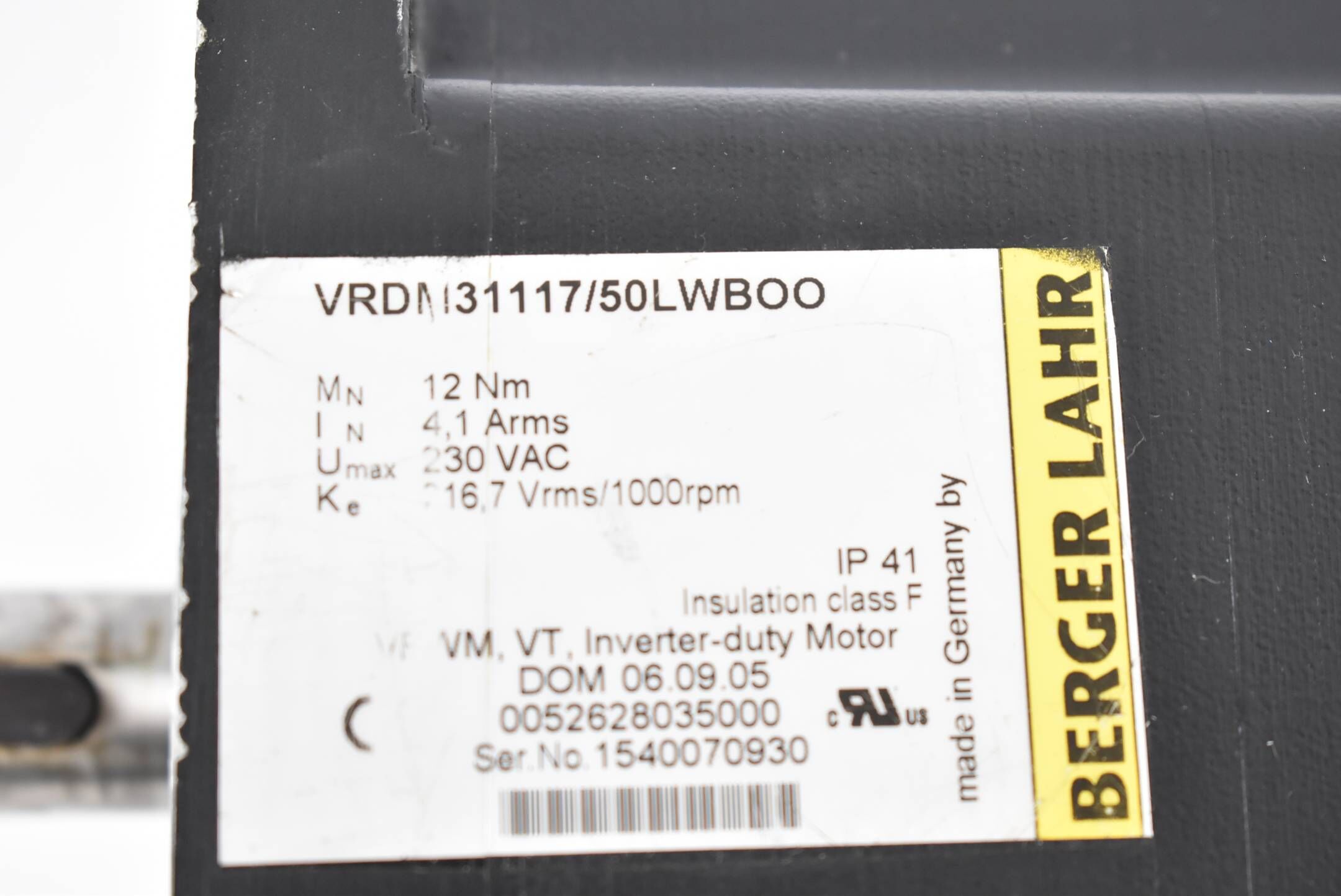 Berger Lahr Servomotor VRDM31117/50LWBOO