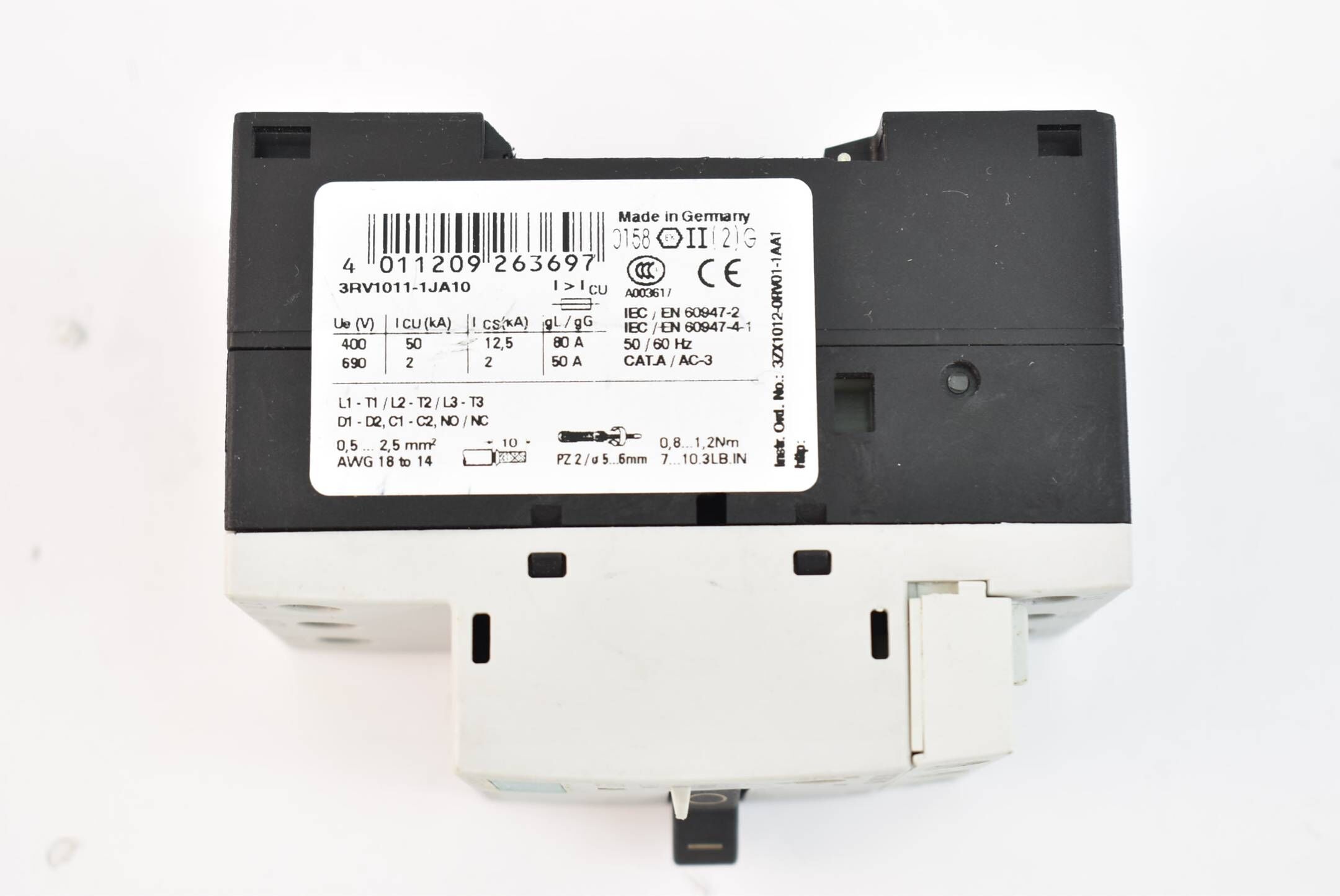 Siemens Sirus Leistungsschalter 3RV1011-1JA10 ( 3RV1 011-1JA10 )