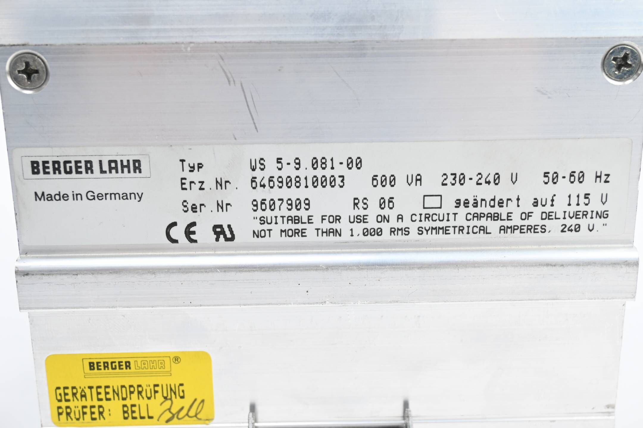 Berger Lahr Steuereinheit WS 5-9.081-00 ( WS5-9.081-00 )