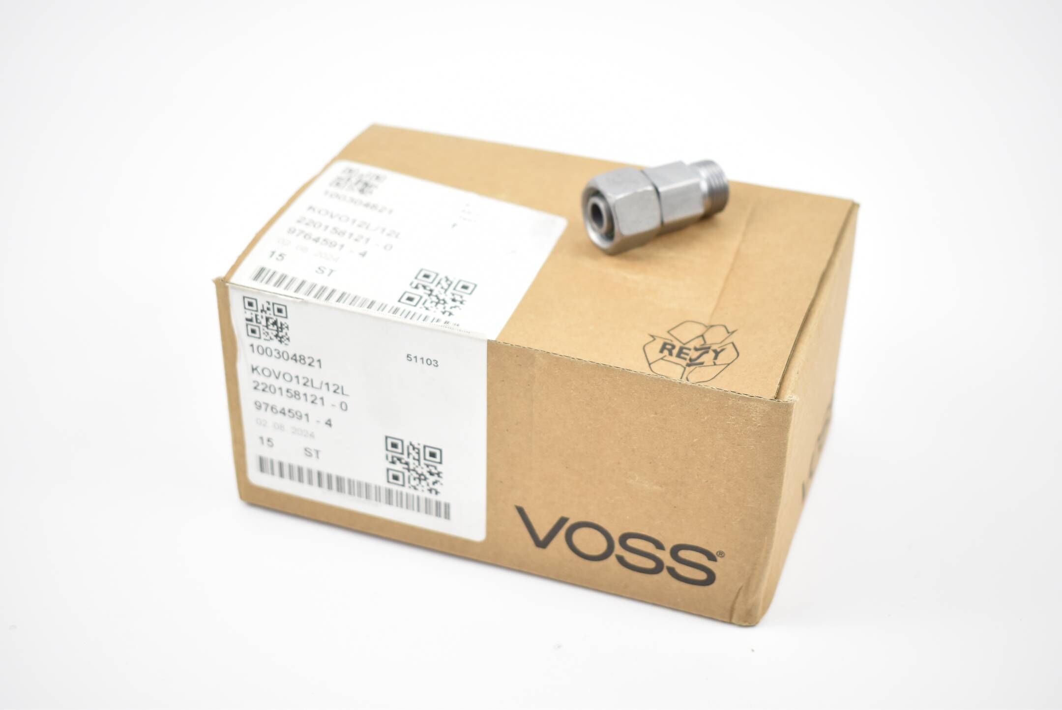 Voss gerader Verbinder KOVO 12L/12L ( 220158121-0 ) 1 Stück