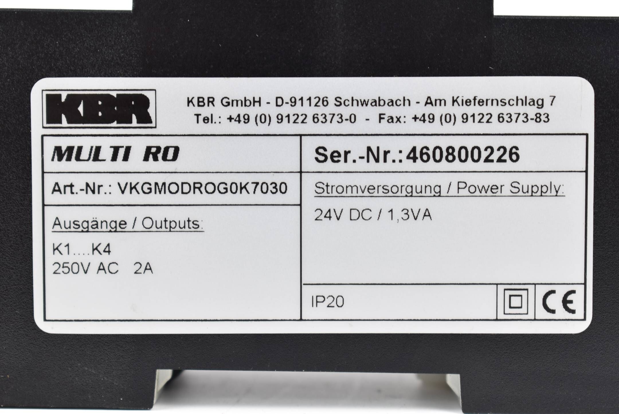 KBR Erweiterungsmodul Multi RO 24VDC 1,3VA VKGMODROG0K7030