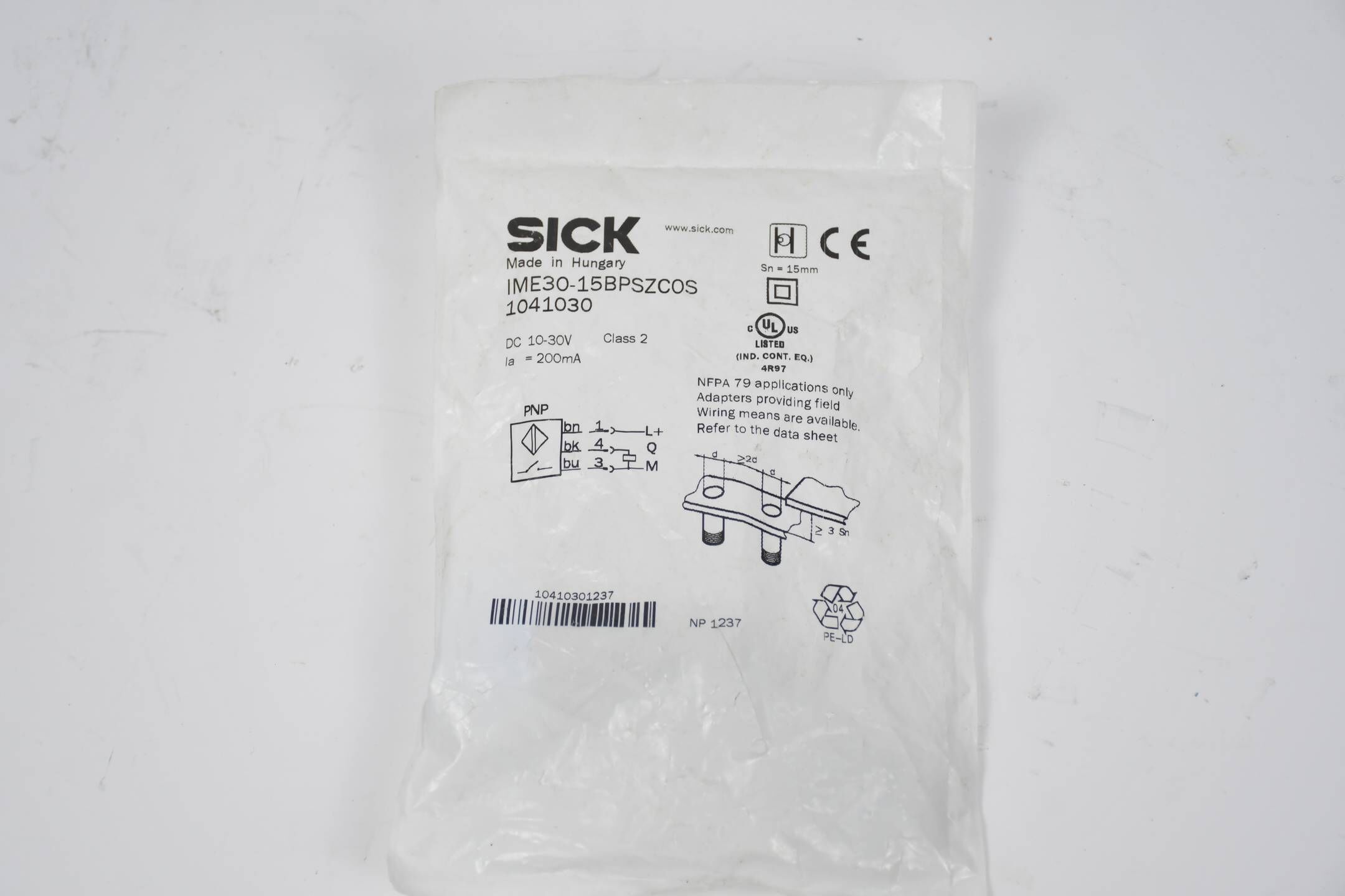 SICK Induktiver Näherungssensor IME30-15BPSZC0S ( 1041030 )