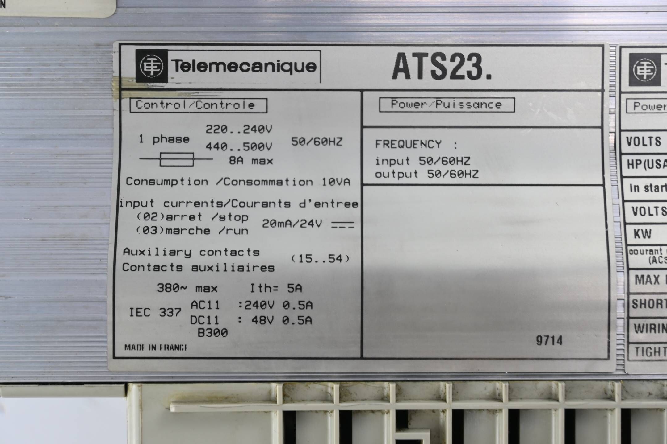 Telemecanique Altistart 3 Sanftanlasser ATS23.D16N ( ATS23D16N )