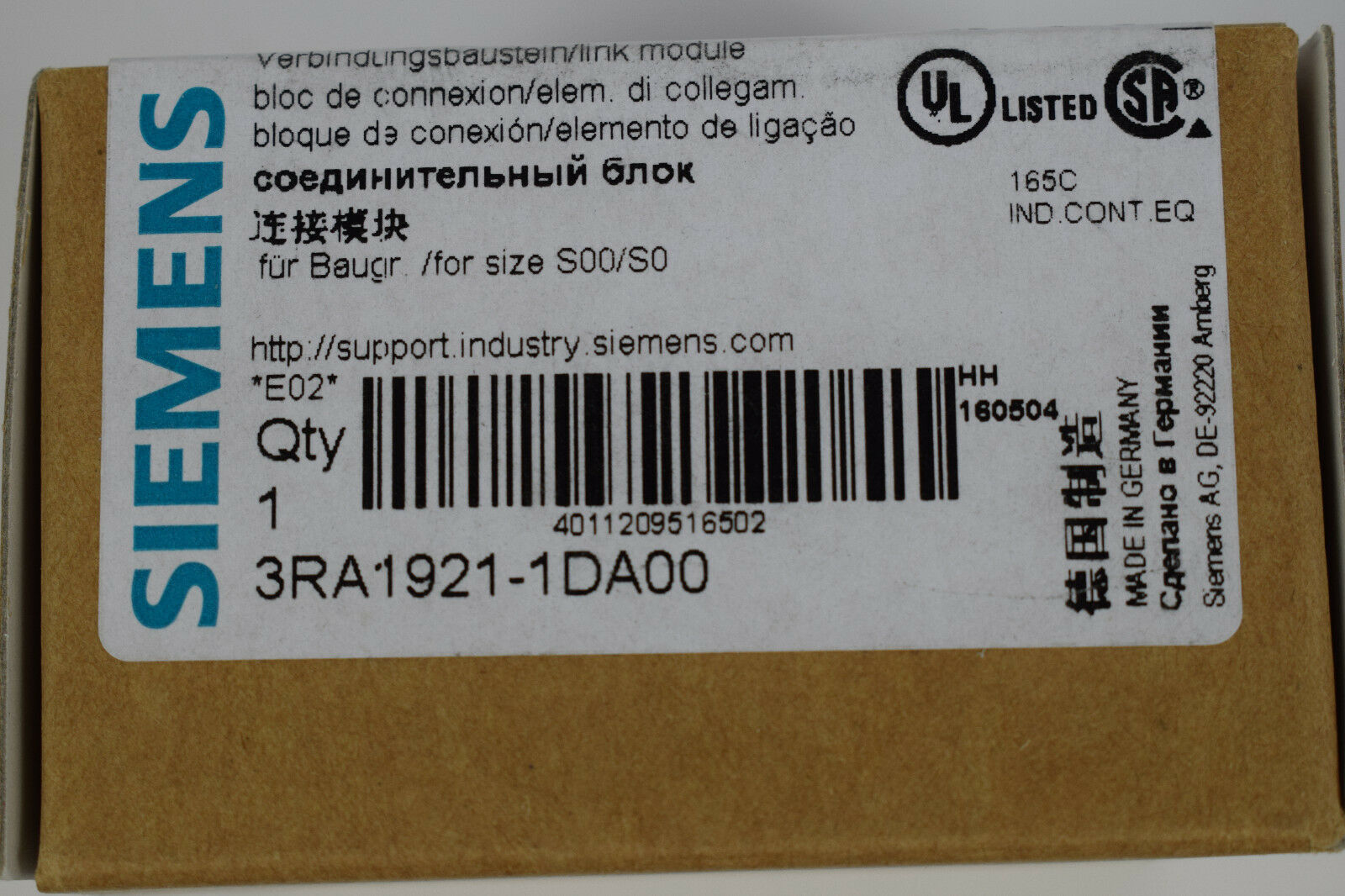 Siemens Verbindungsbaustein 3RA1921-1DA00 ( 3RA1 921-1DA00 )