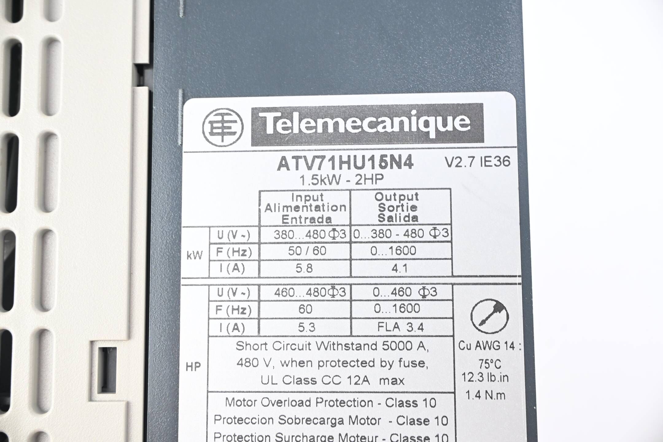 Telemecanique Altivar 71 ATV71HU15N4