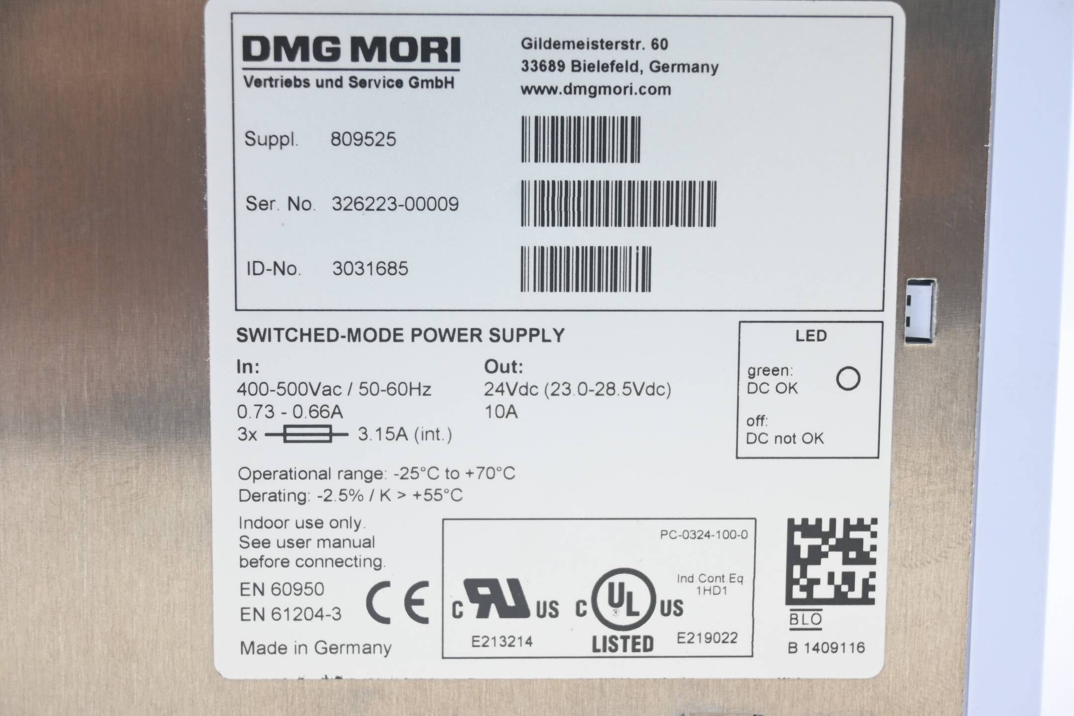 DMG Mori Primär getaktetes Schaltnetzteil 3031685 ( B 149116 )