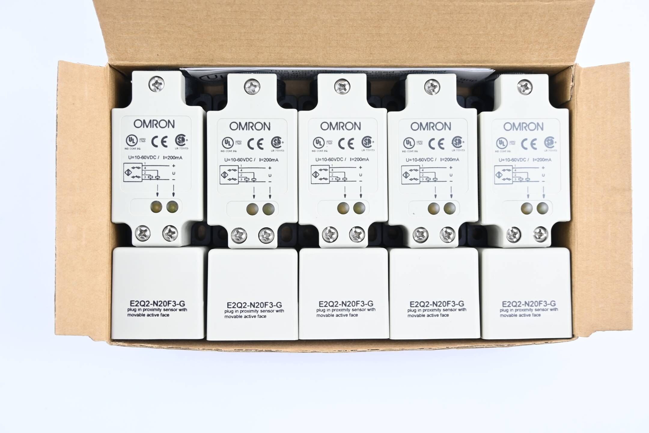 Omron 5 Stück Induktiver Näherungsschalter E2Q2-N20F3-G