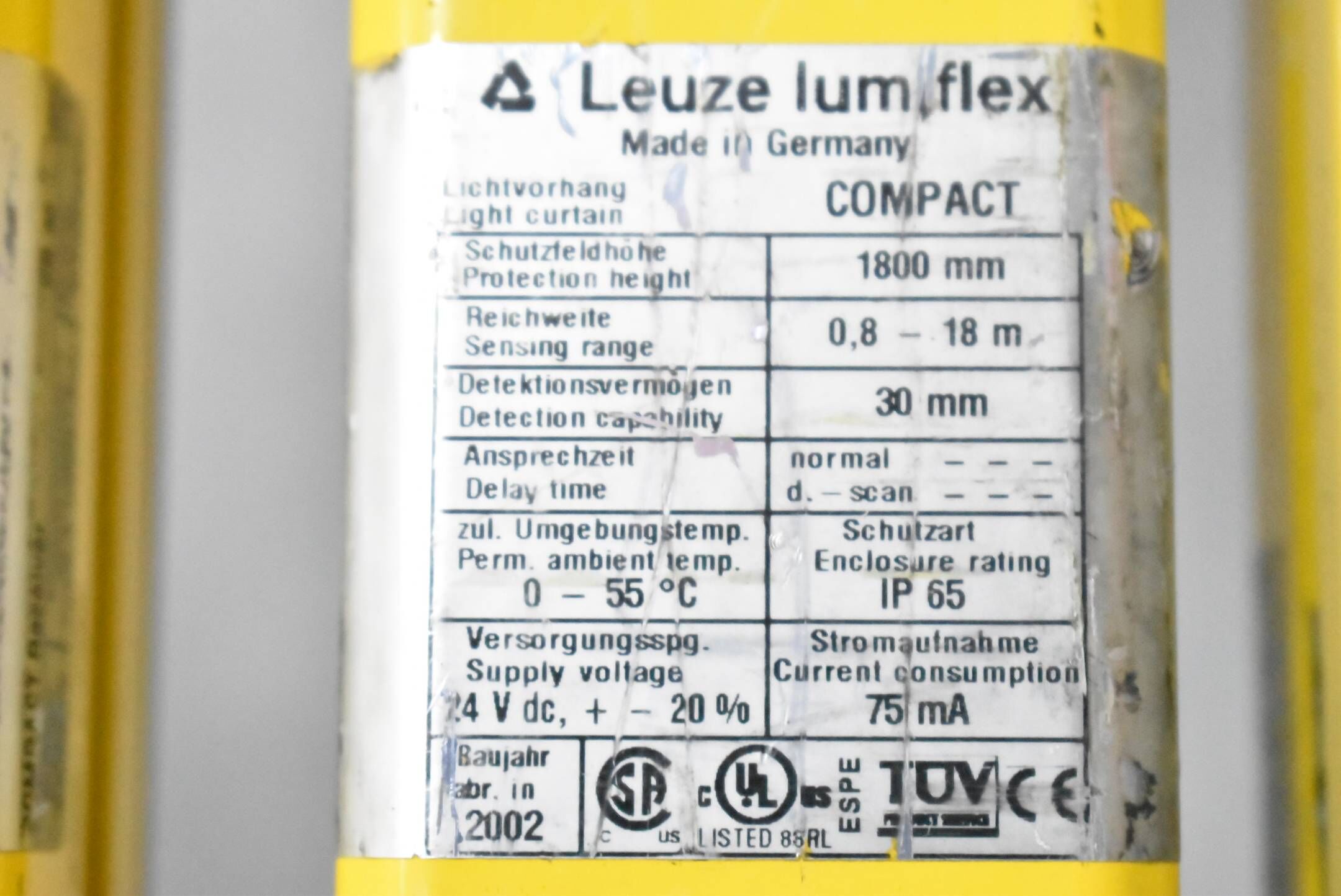 Leuze CT30-1800 1800mm 0,8-18m 30mm Sicherheits-Lichtvorhang Sender 561318