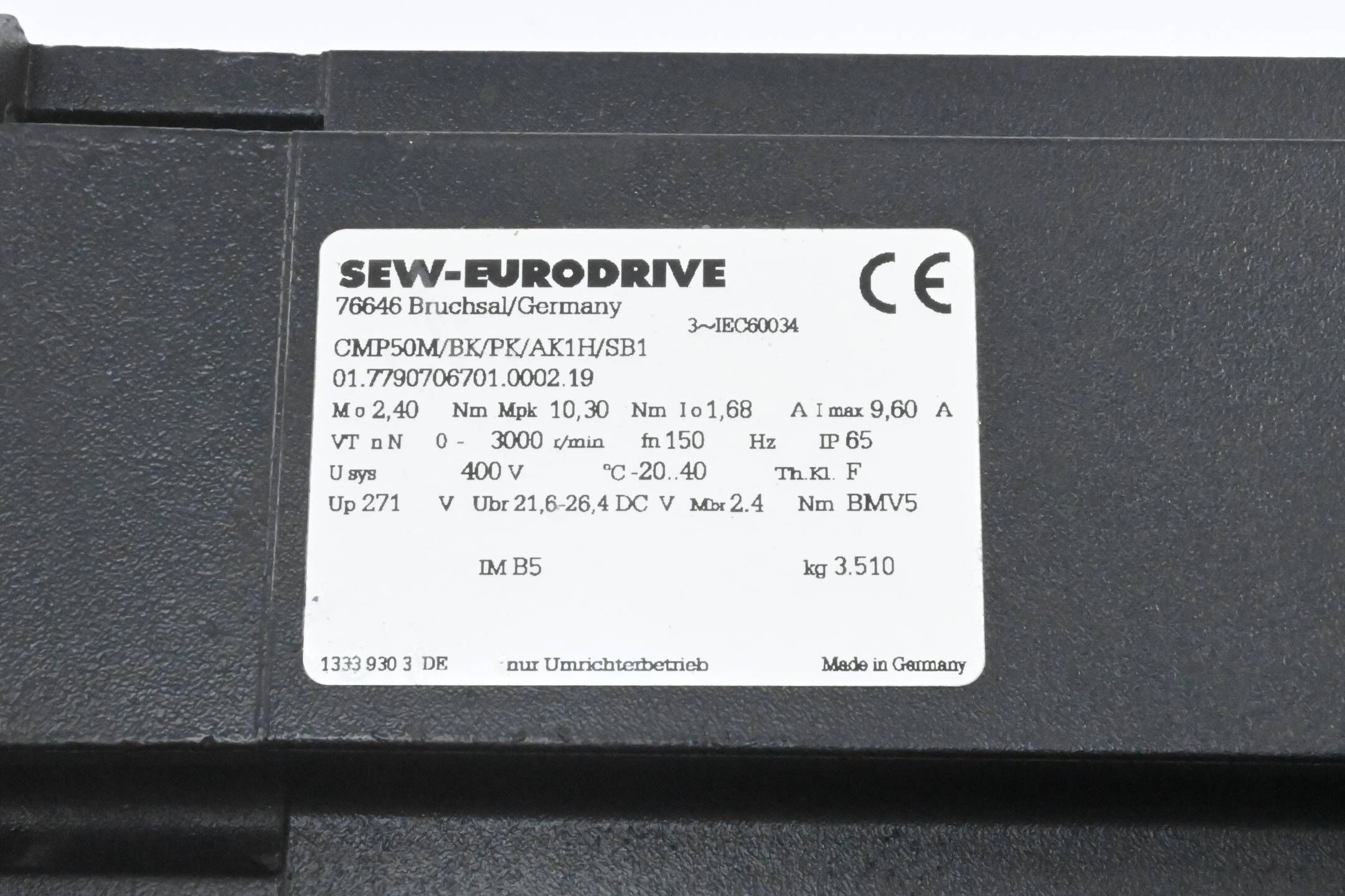 SEW-Eurodrive Servomotor CMP50M/BK/PK/AK1H/SB1