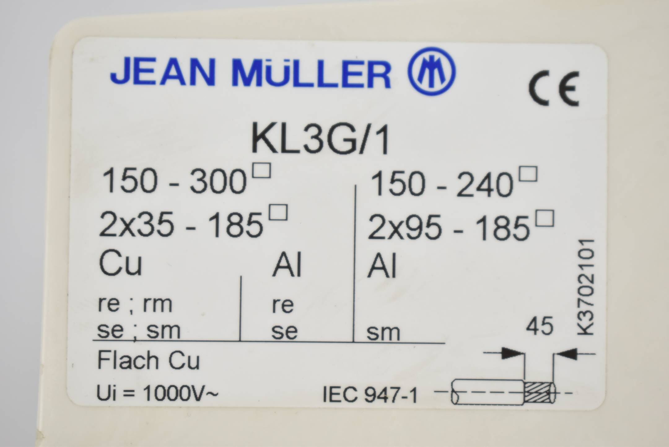 Jean Müller Klemmleiste KL3G/1