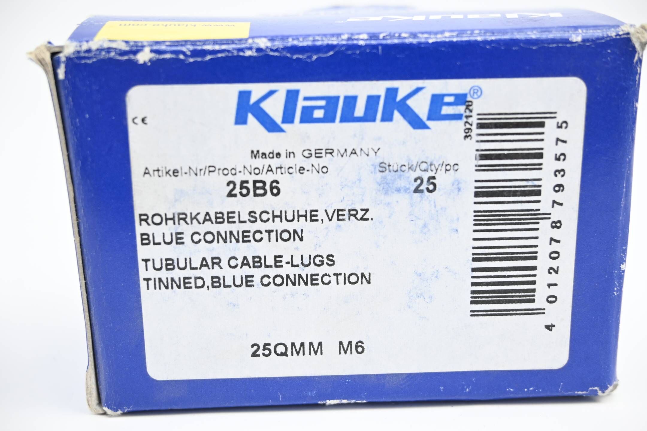 Klauke 25 Stück Rohrkabelschuh verzinkt 25QMM M6 ( 25B6 )