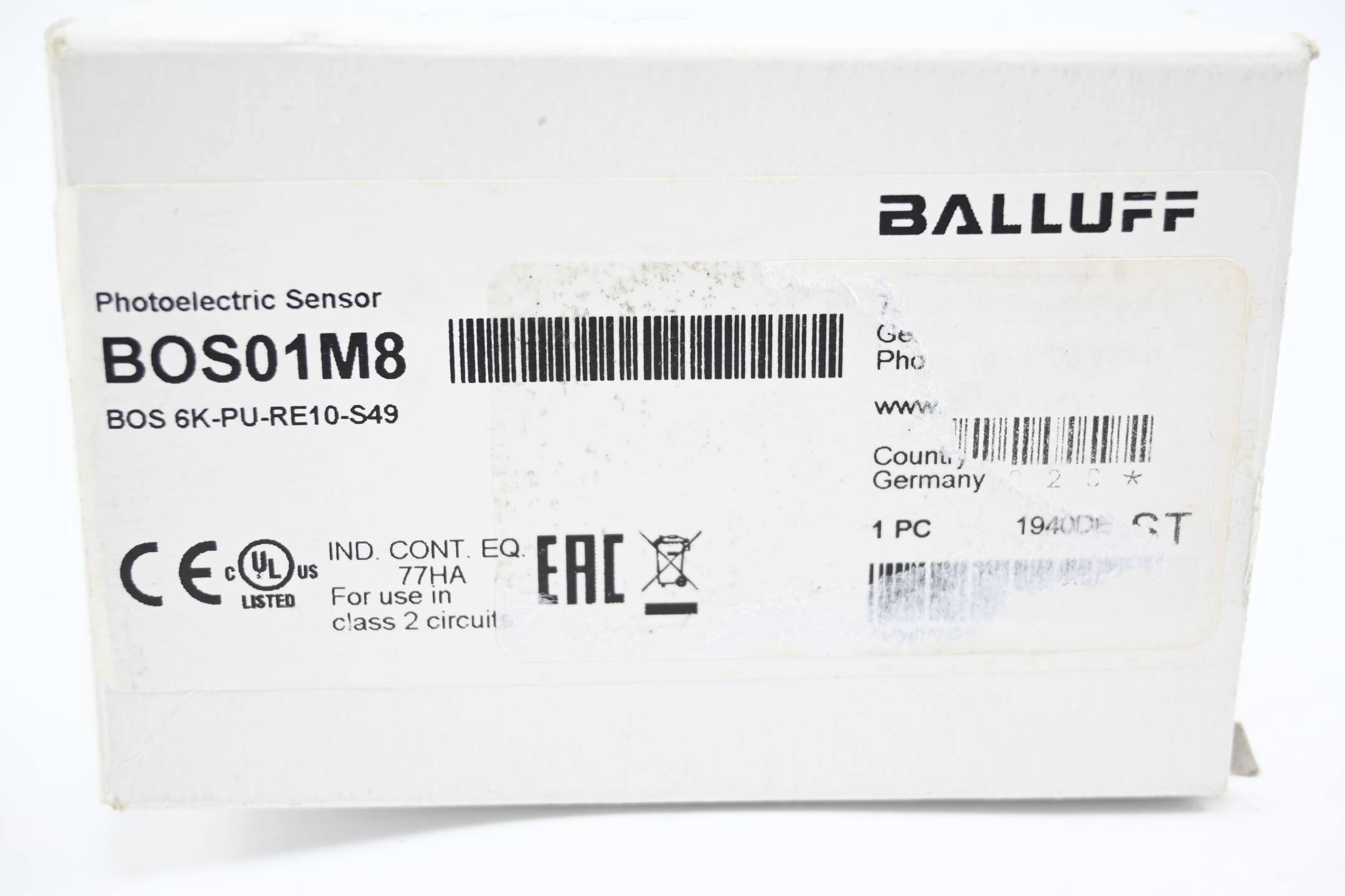 Balluff Einweglichtschranke Empfänger BOS01M8 ( BOS 6K-PU-RE10-S49 )