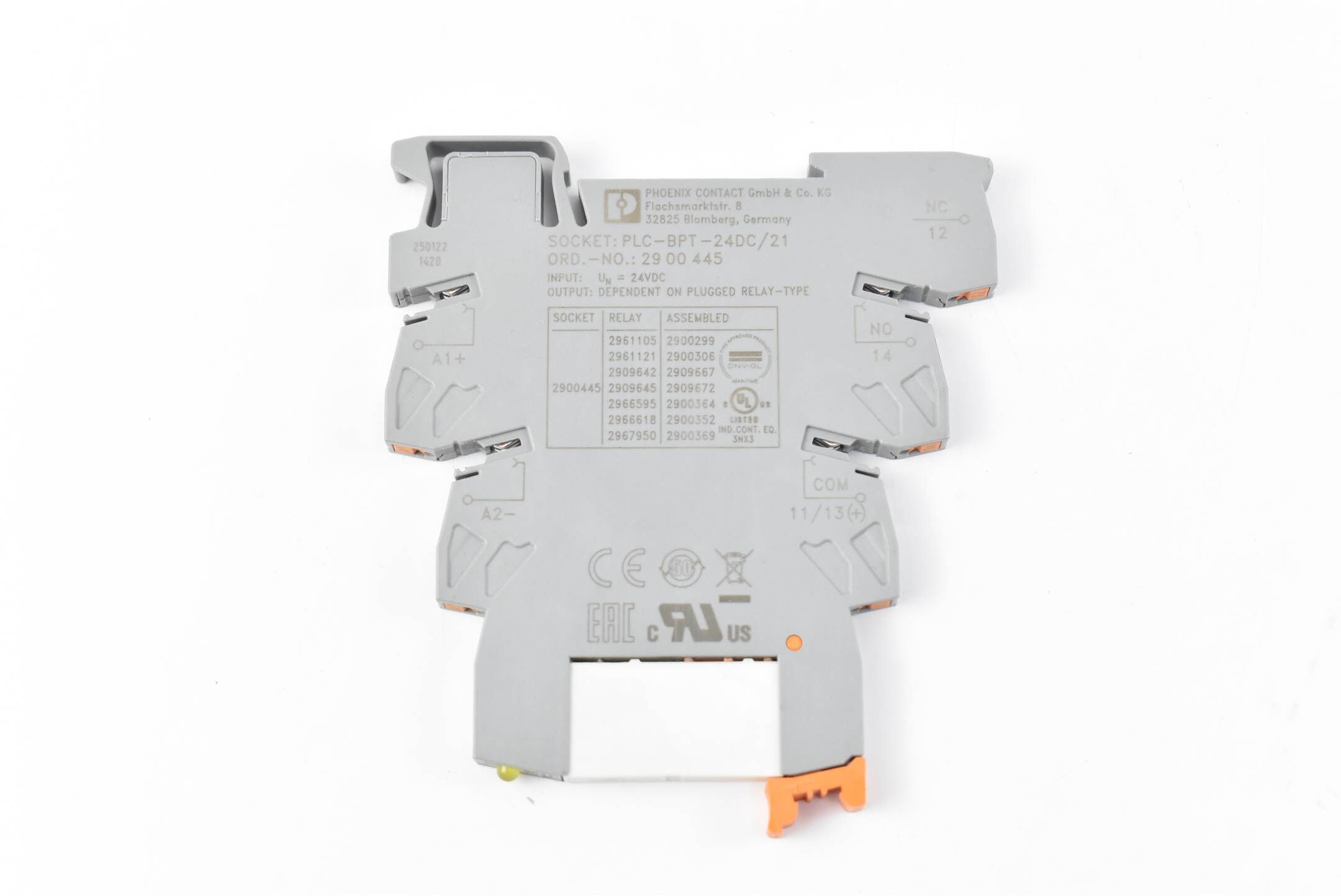 Phoenix Contact Relaissockel PLC-BPT- 24DC/21 ( 2900445 ) inkl. 2961105