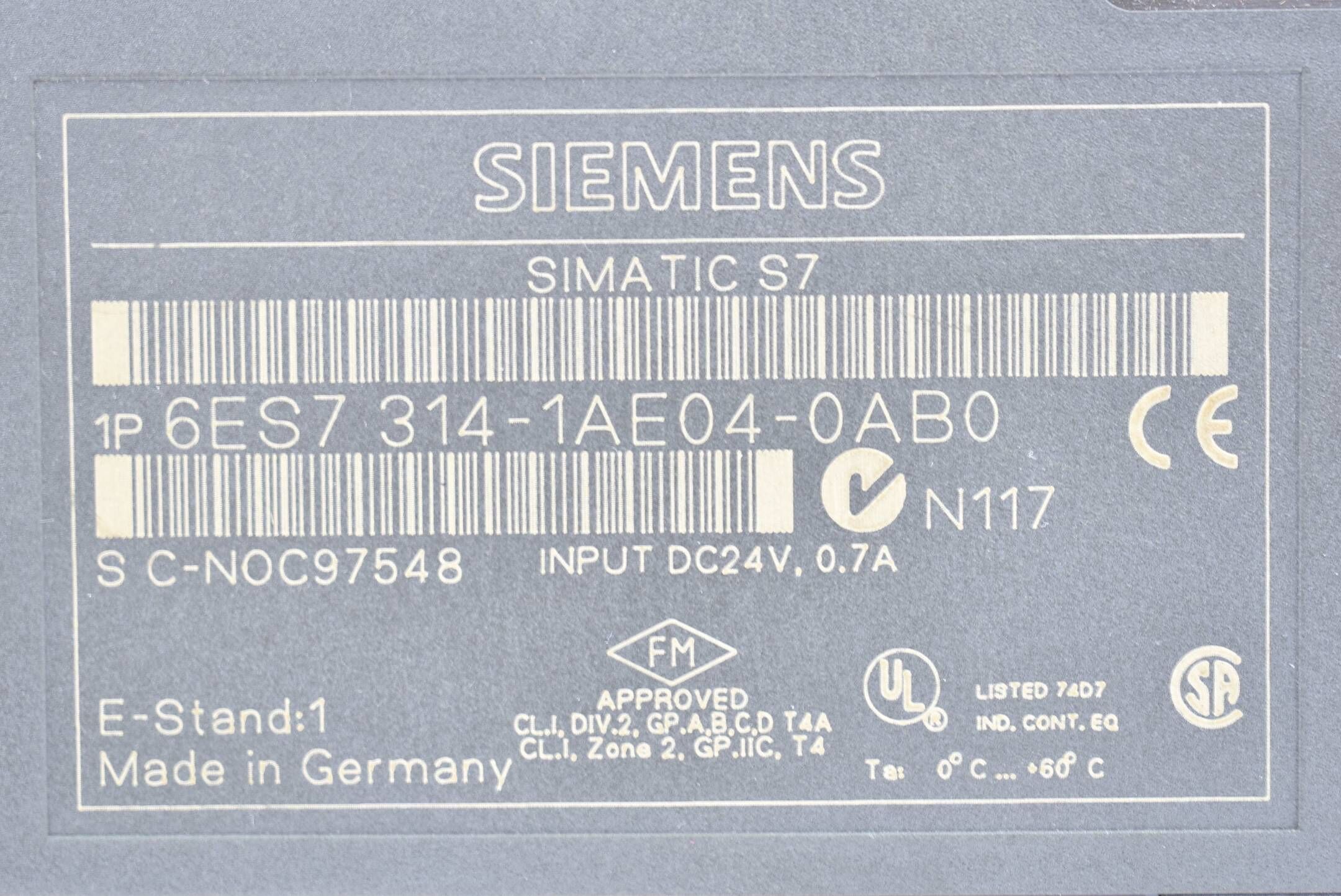 Siemens Simatic S7-300 6ES7314-1AE04-0AB0 ( 6ES7 314-1AE04-0AB0 )