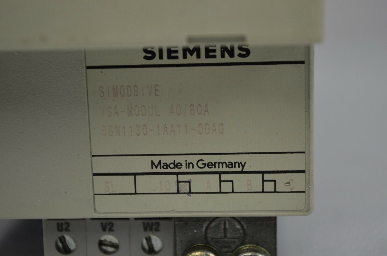 Siemens simodrive VSA-Modul 40/80A 6SN1130-1AA11-0DA0 ( 6SN1 130-1AA11-0DA0 )