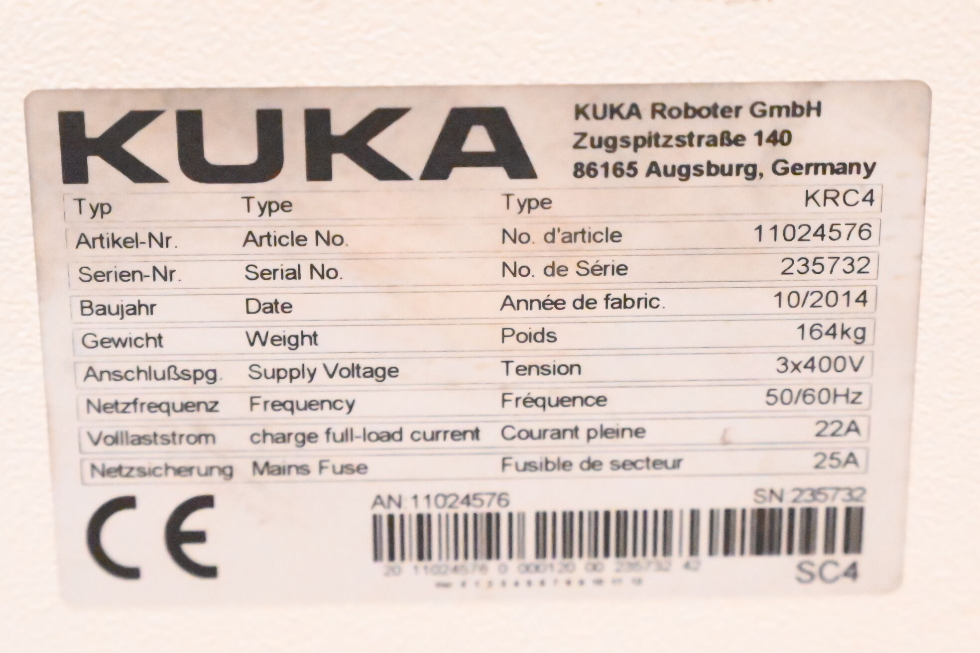 Kuka Industrieroboter KR240 R2900 ultra inkl. Schaltschrank KRC4 + 00-168-334 2