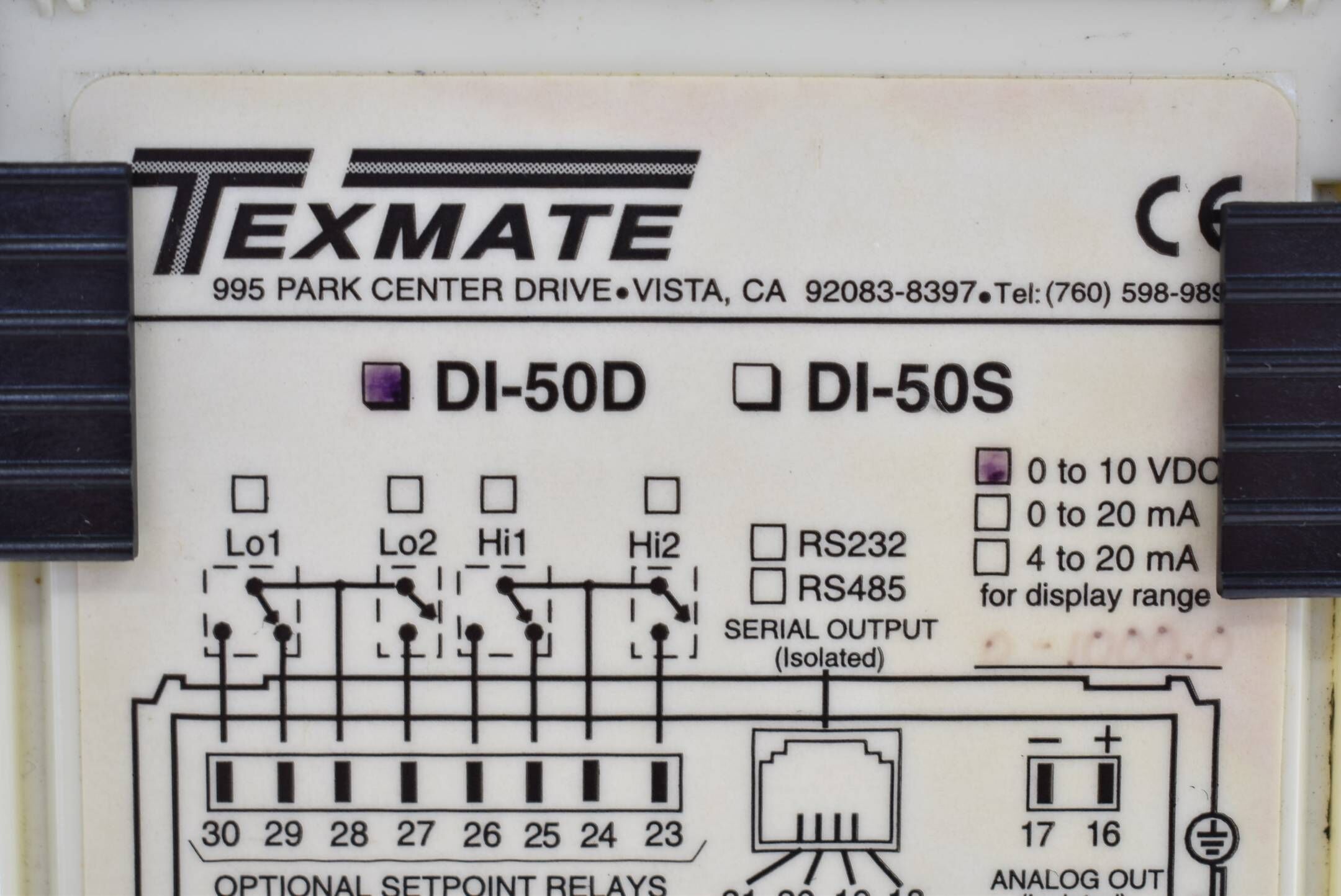 Texmate DI-50D Panel Meter 85...265VAC 95...370VDC IM-ACVRMS-H (A06)