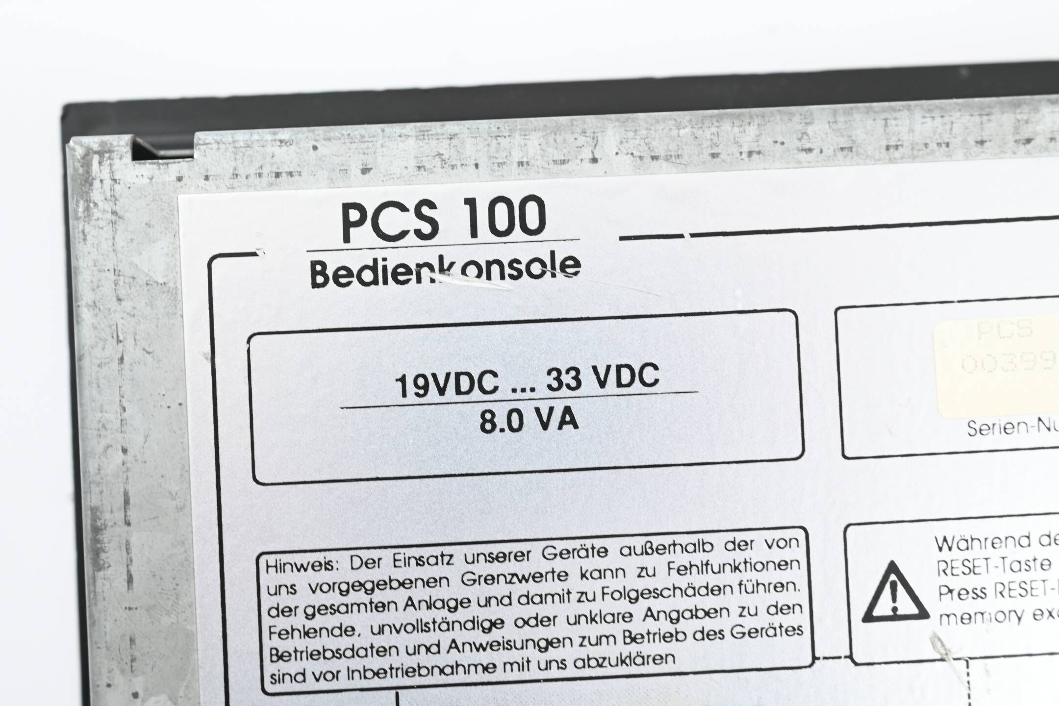 Lauer Bedienkonsole PCS 100 inkl. PCS 801-EPROM Ver. PG 100.305.7