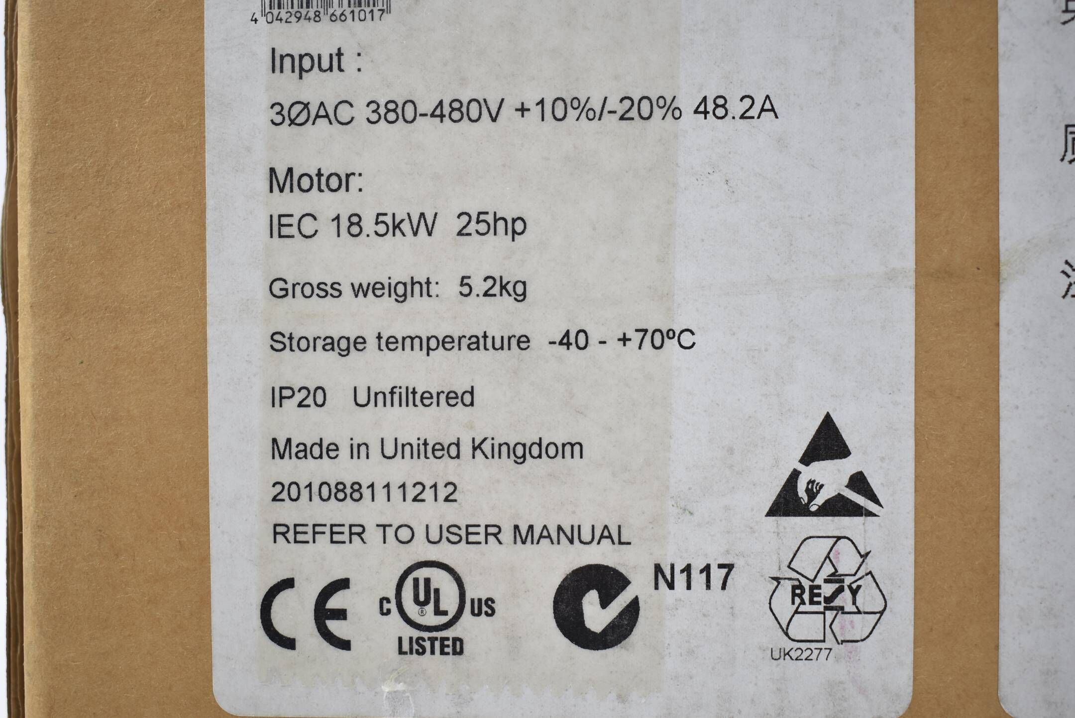 Siemens sinamics G120C 6SL3 210-1KE23-8UC0 ( 6SL3210-1KE23-8UC0 ) E.A02 (18,5kW)