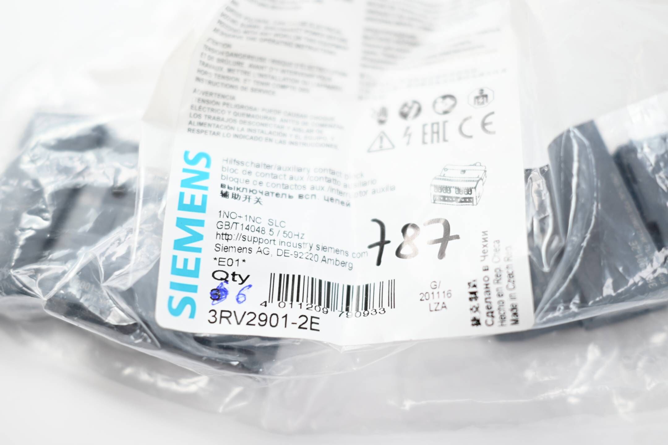 Siemens Hilfsschalter 3RV2901-2E ( 3RV2 901-2E ) 6 Stück