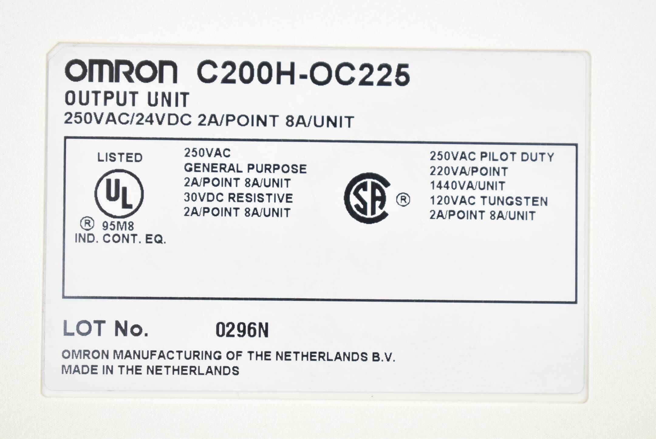 Omron Ausgangsmodul C200H-OC225 ( 250VAC 24VDC )