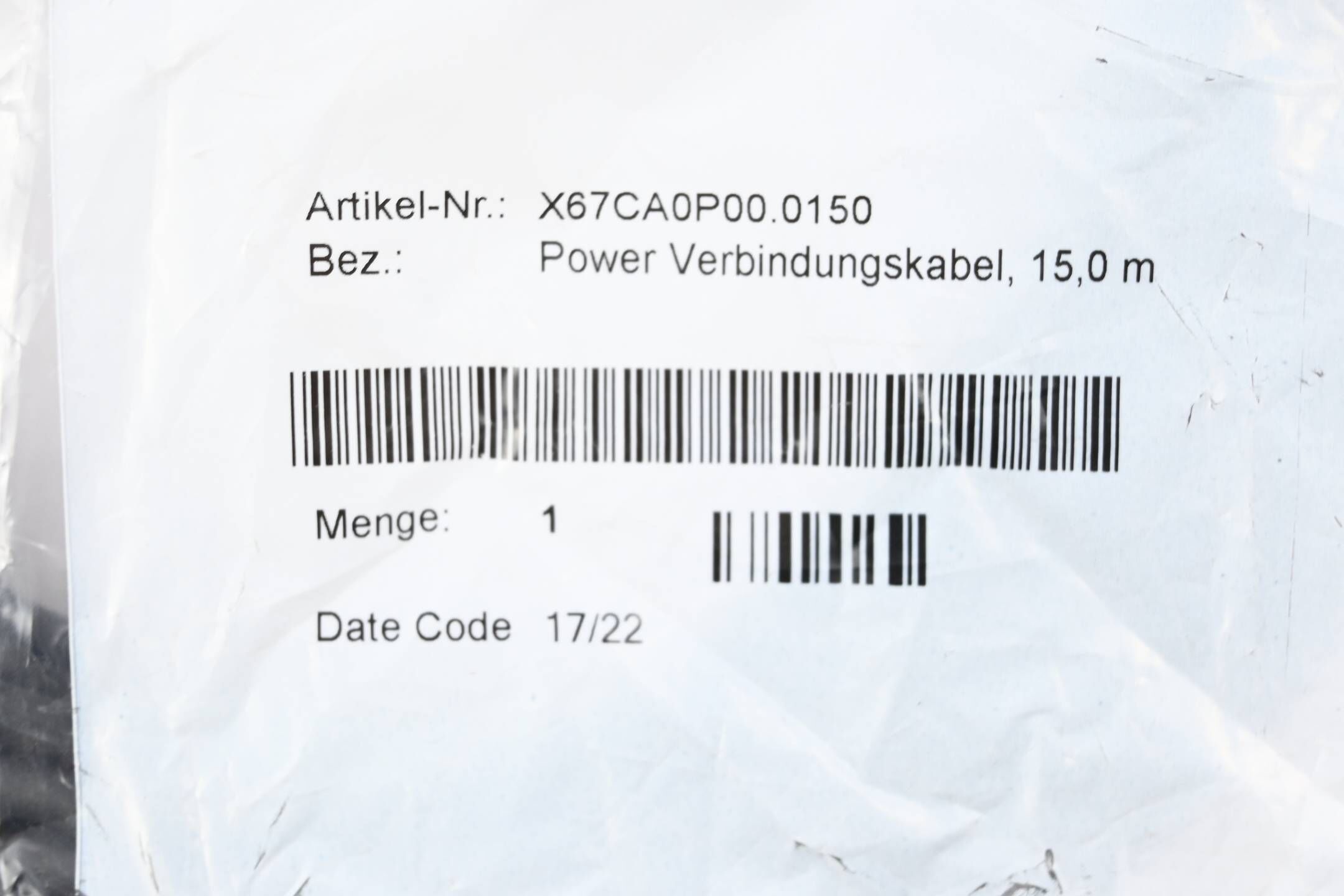 B&R Automation Power Verbindungskabel X67CA0P00.0150 ( 15,0m )