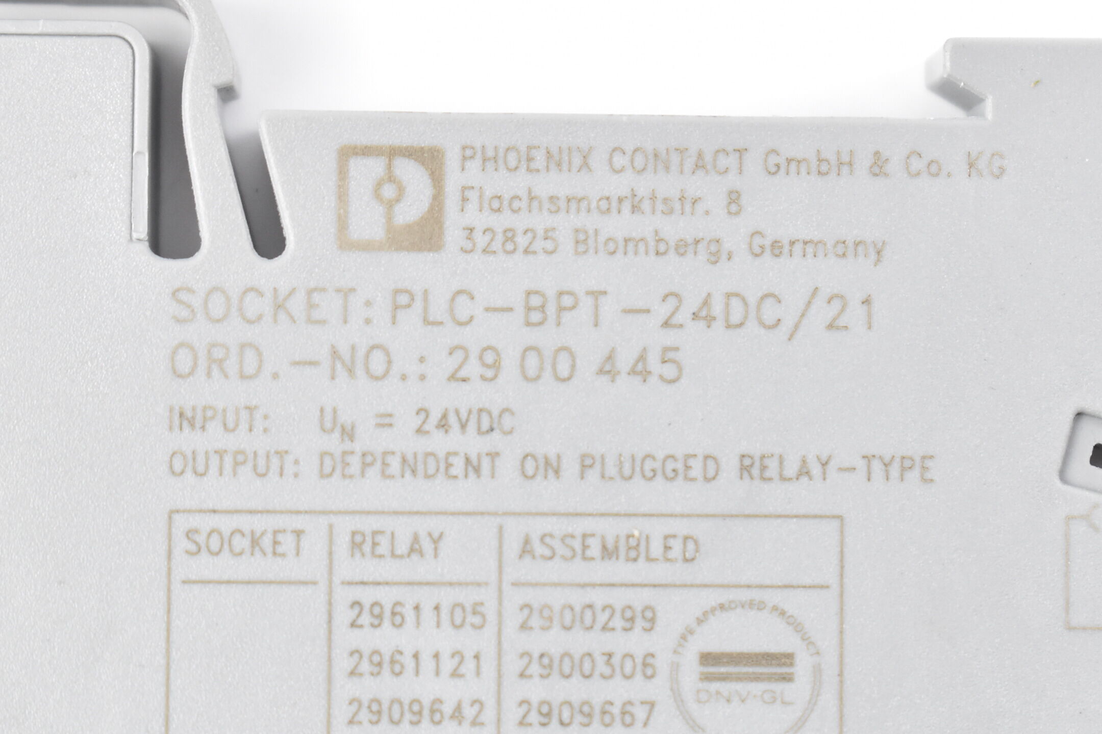 Phoenix Contact Relaissockel PLC-BPT- 24DC/21 ( 2900445 ) inkl. 2961105