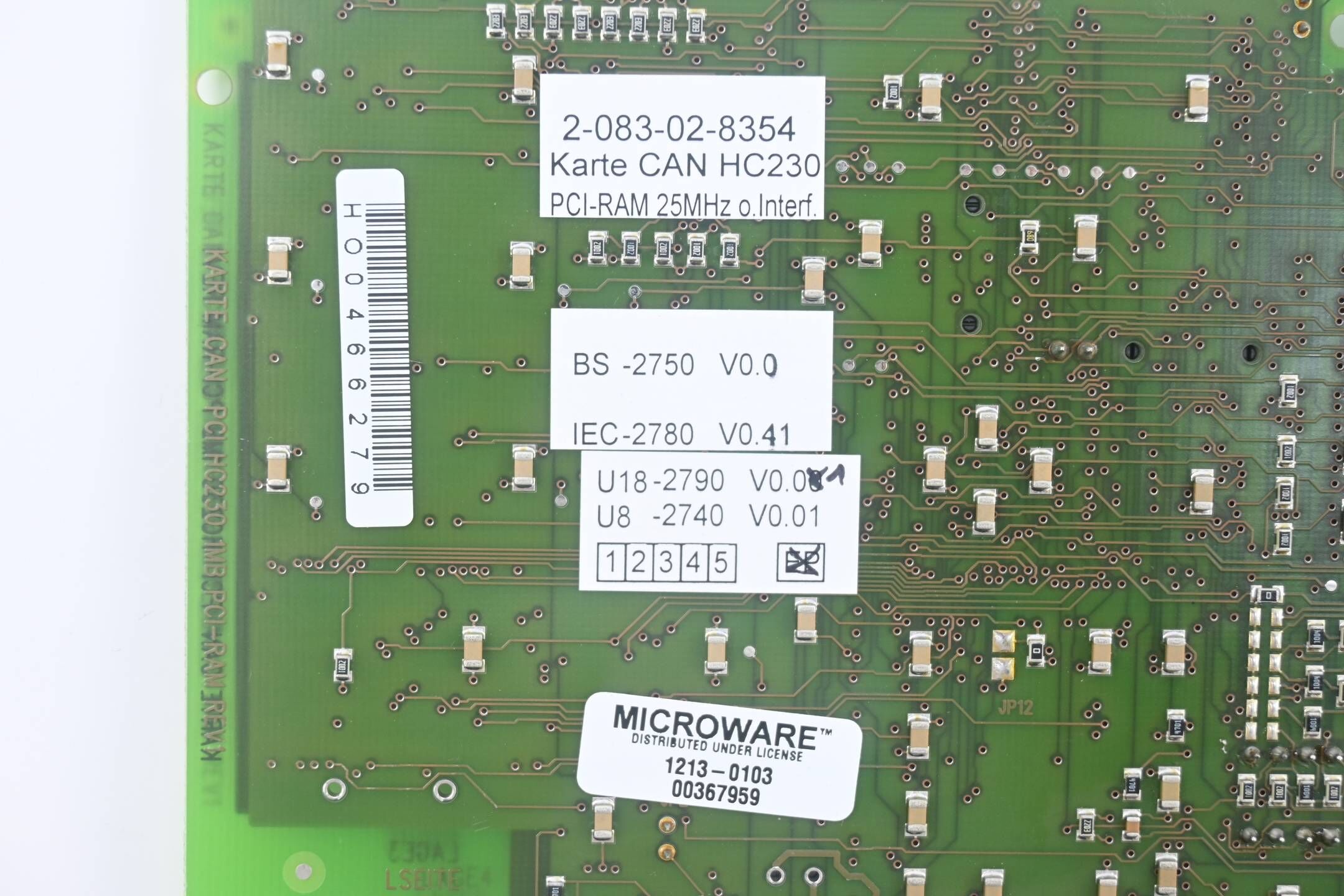Microware KarteCAN HC230 PCI-RAM 25 MHz 2-083-02-8354