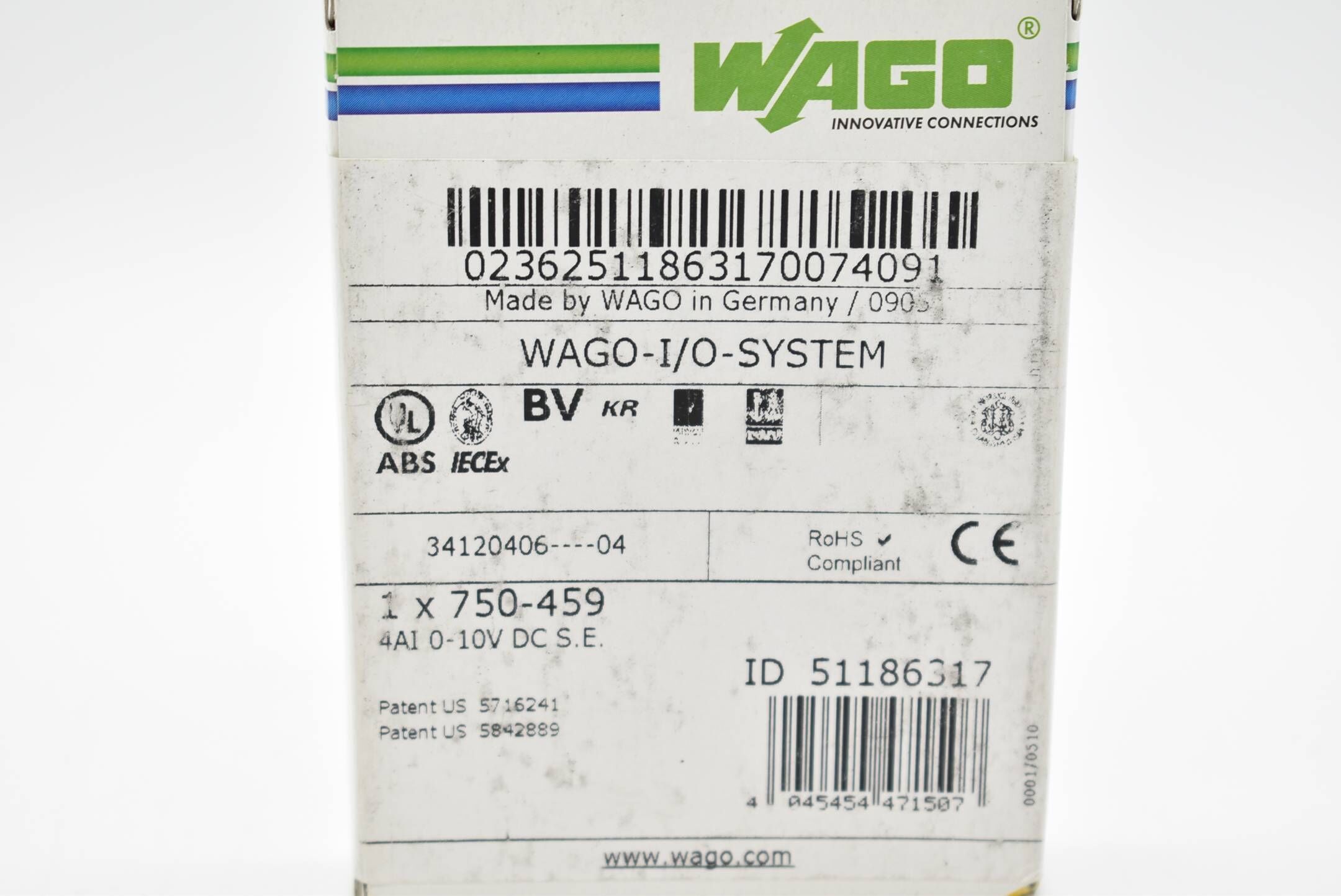 Wago I/O-System 4-Kanal Analog-Eingang 750-459