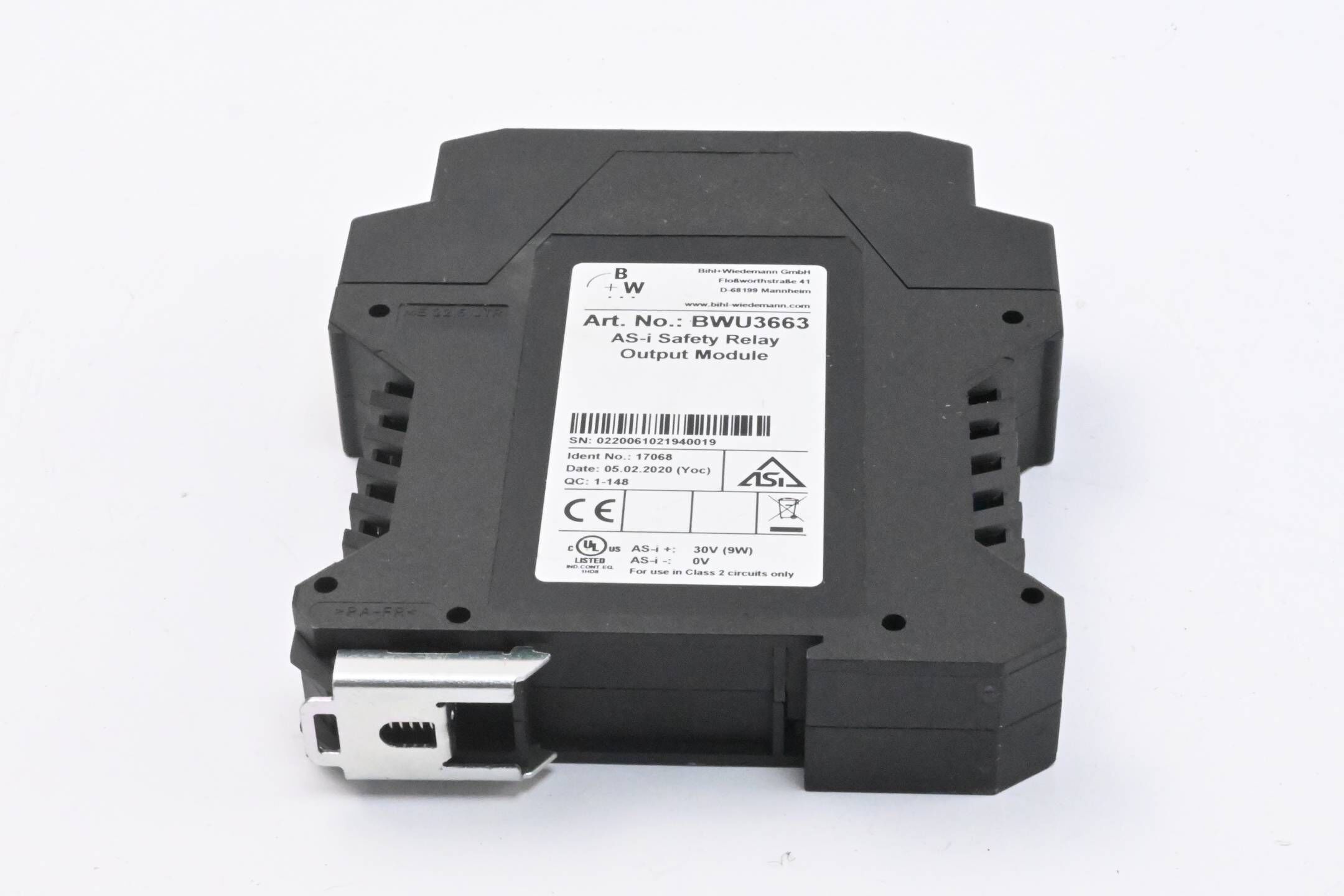 Bihl + Wiedemann AS-i Safety Relay Output Modul BWU3663