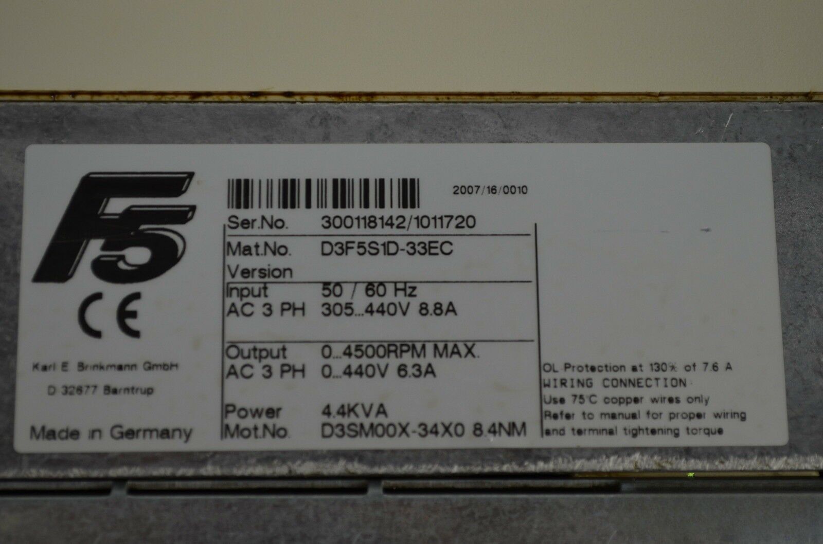 KEB F5 D3F5S1D-33EC