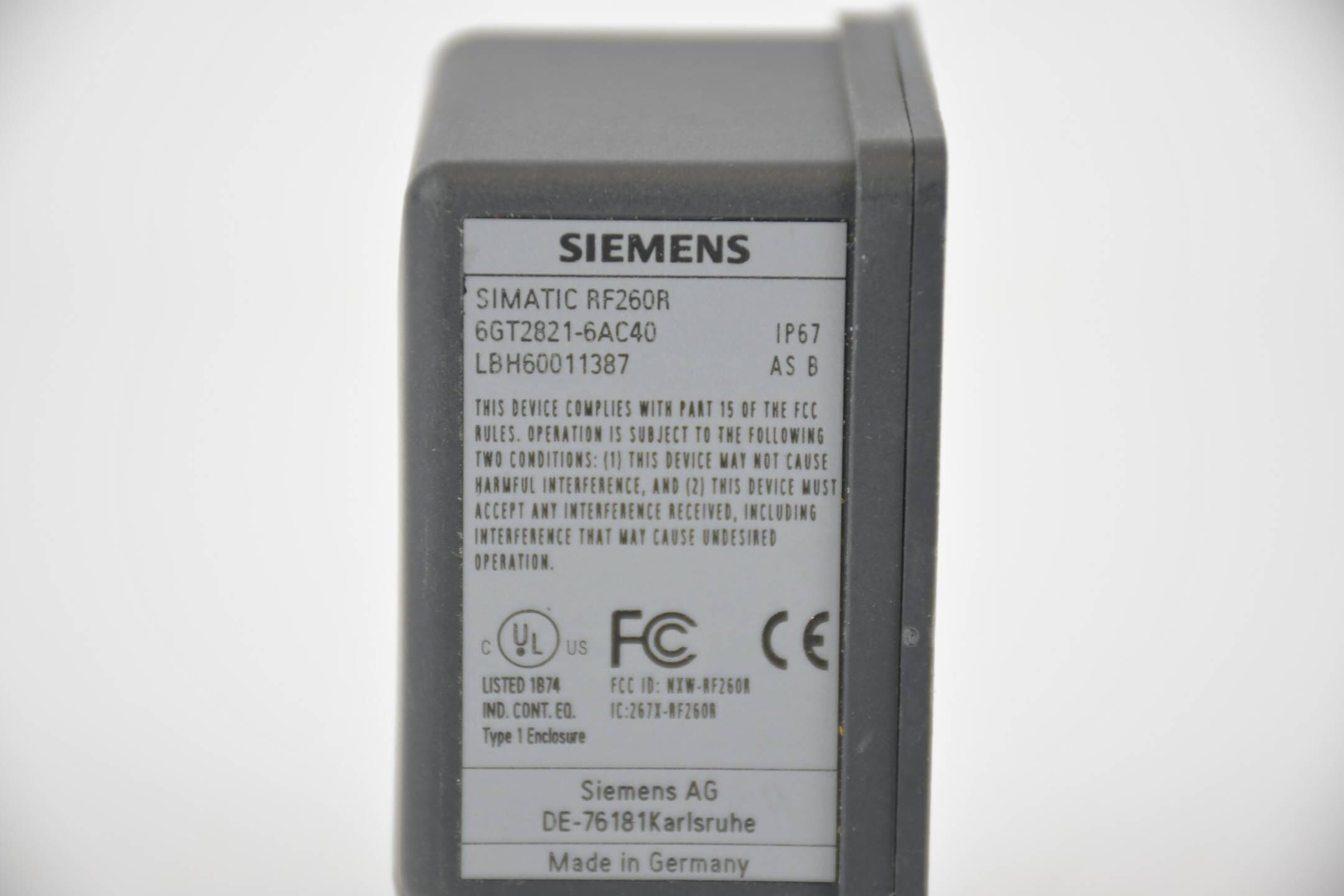 Siemens simatic RF200 Reader RF260R 6GT2821-6AC40 ( 6GT2 821-6AC40 ) Ver B