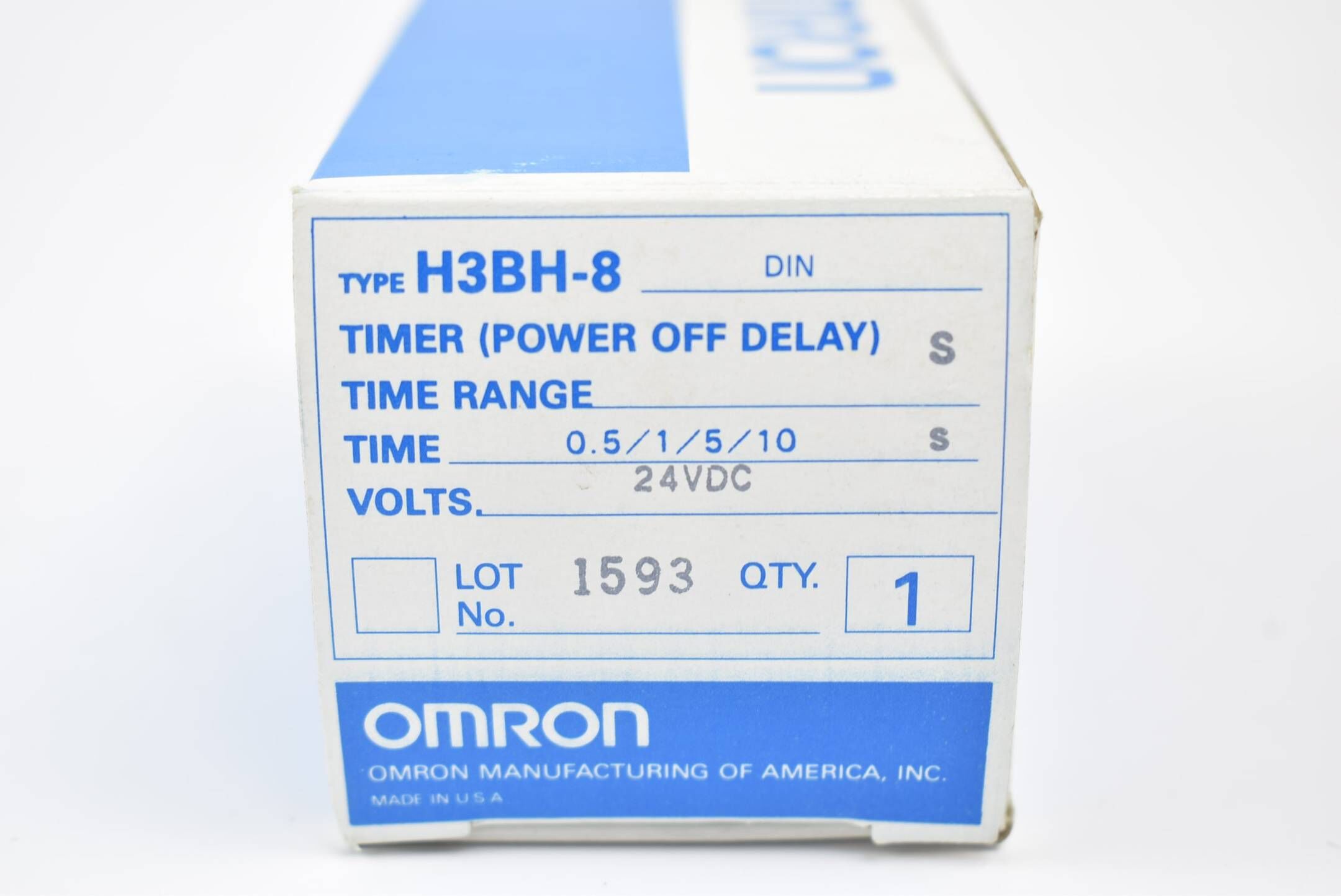 Omron Timer Power off Delay H3BH-8 DIN 24 VDC Time Range S 0.5 / 1 / 5 / 10 s