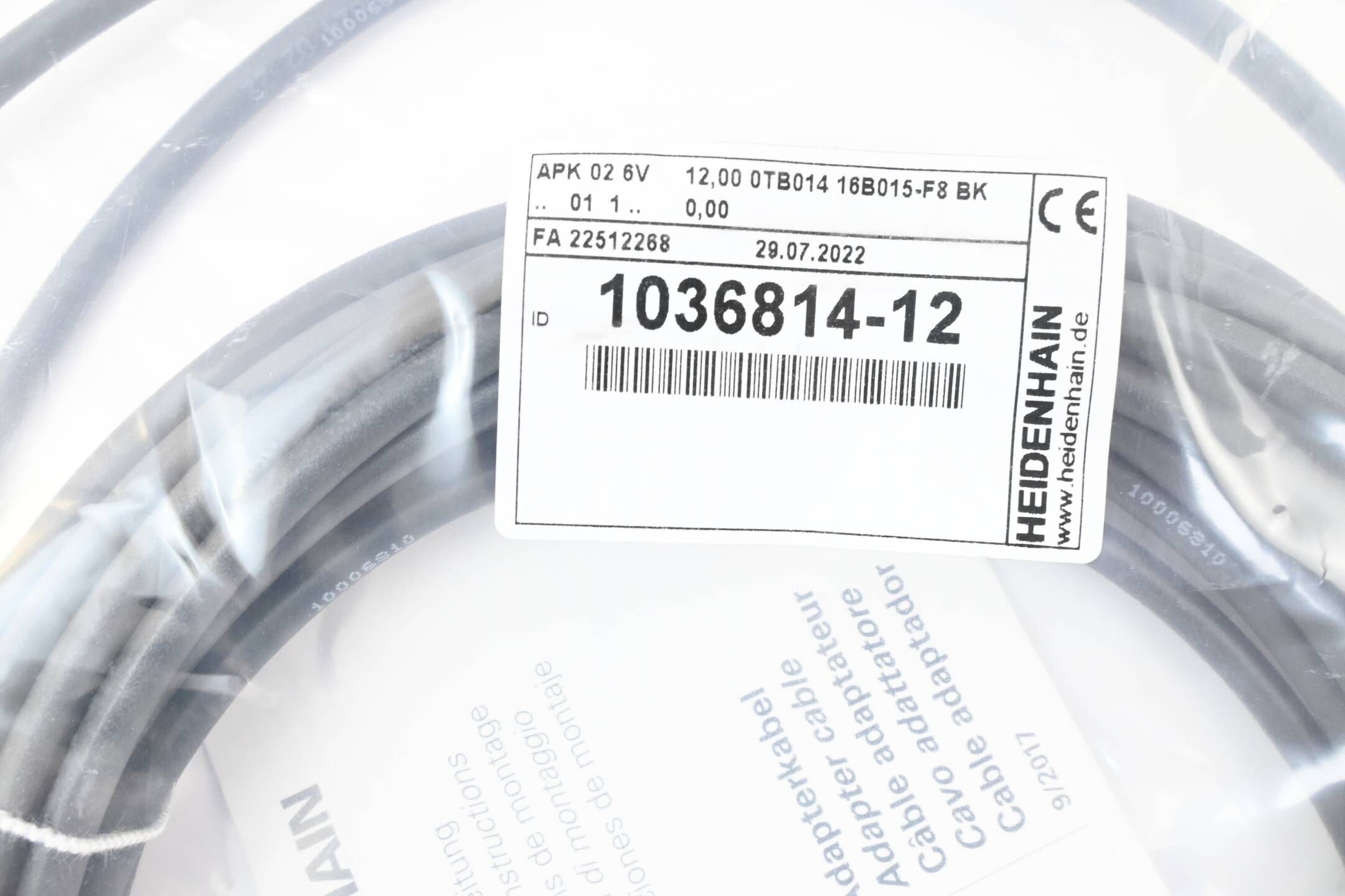 Heidenhain Adapterkabel zum Anschluss von Steckersystemen 1036814-12 / 12m