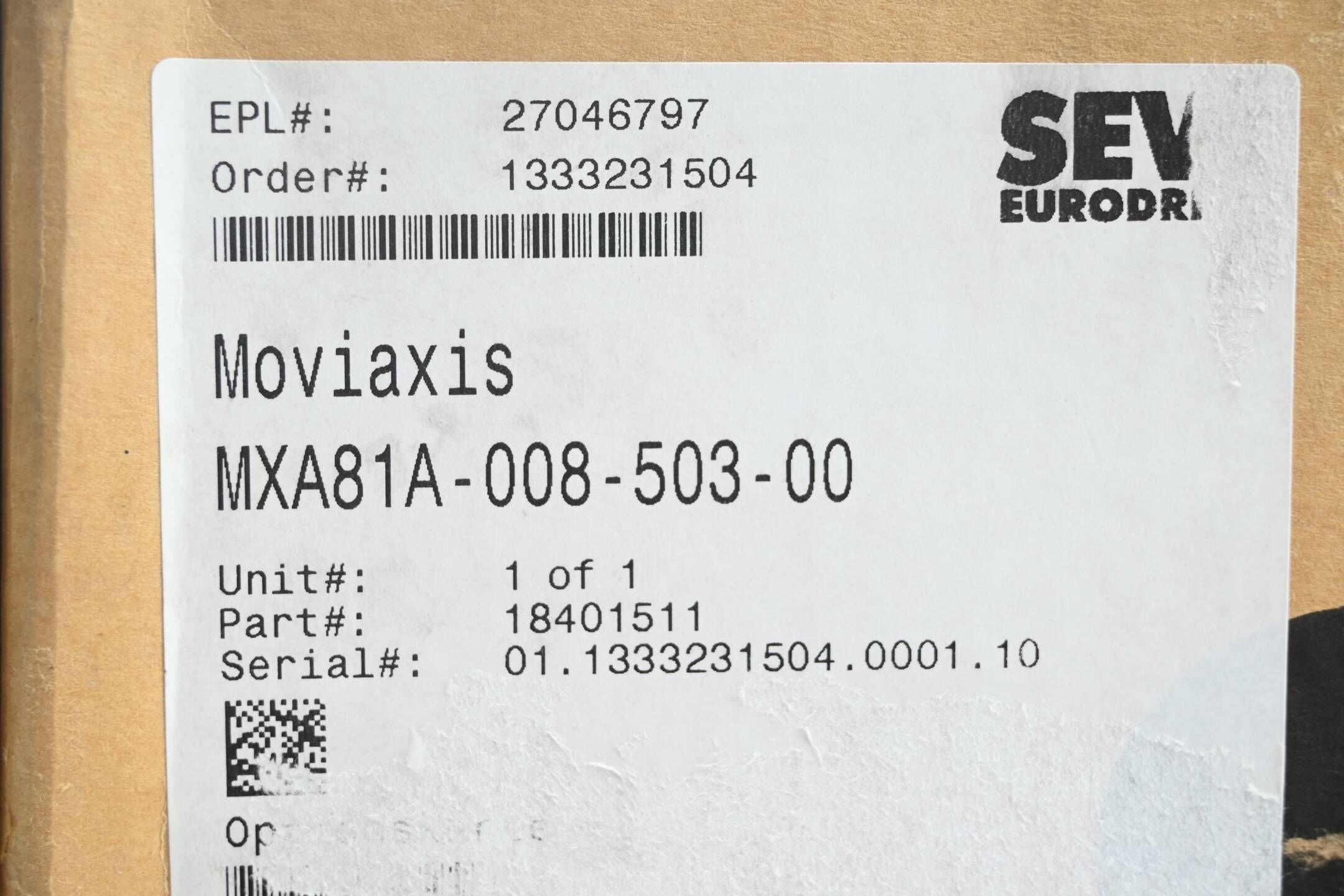 SEW Eurodrive Moviaxis Achsmodul MXA81A-008-503-00 ( MXA81A-008-503-00/XGH11A )
