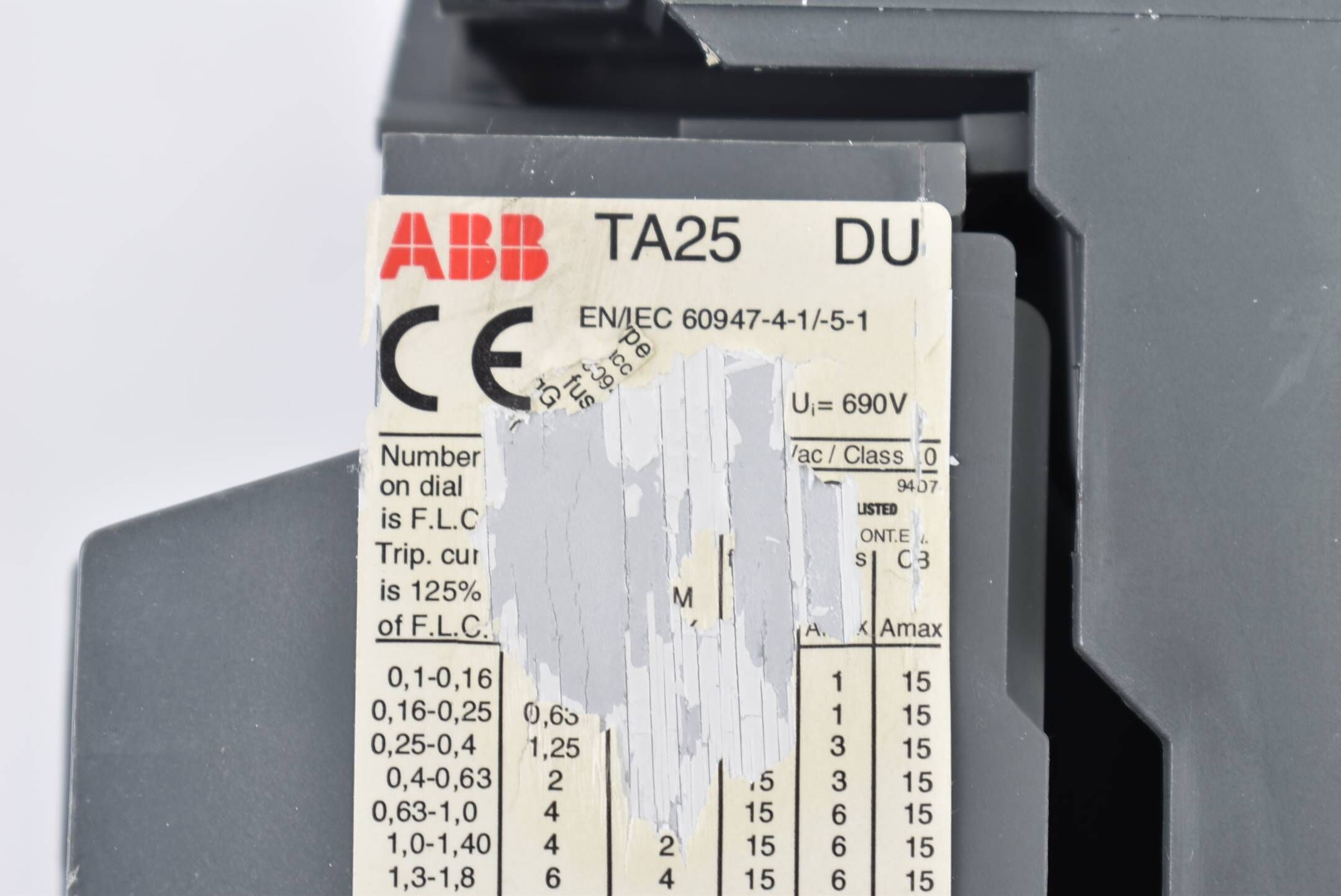 ABB Überlastrelais TA25 DU