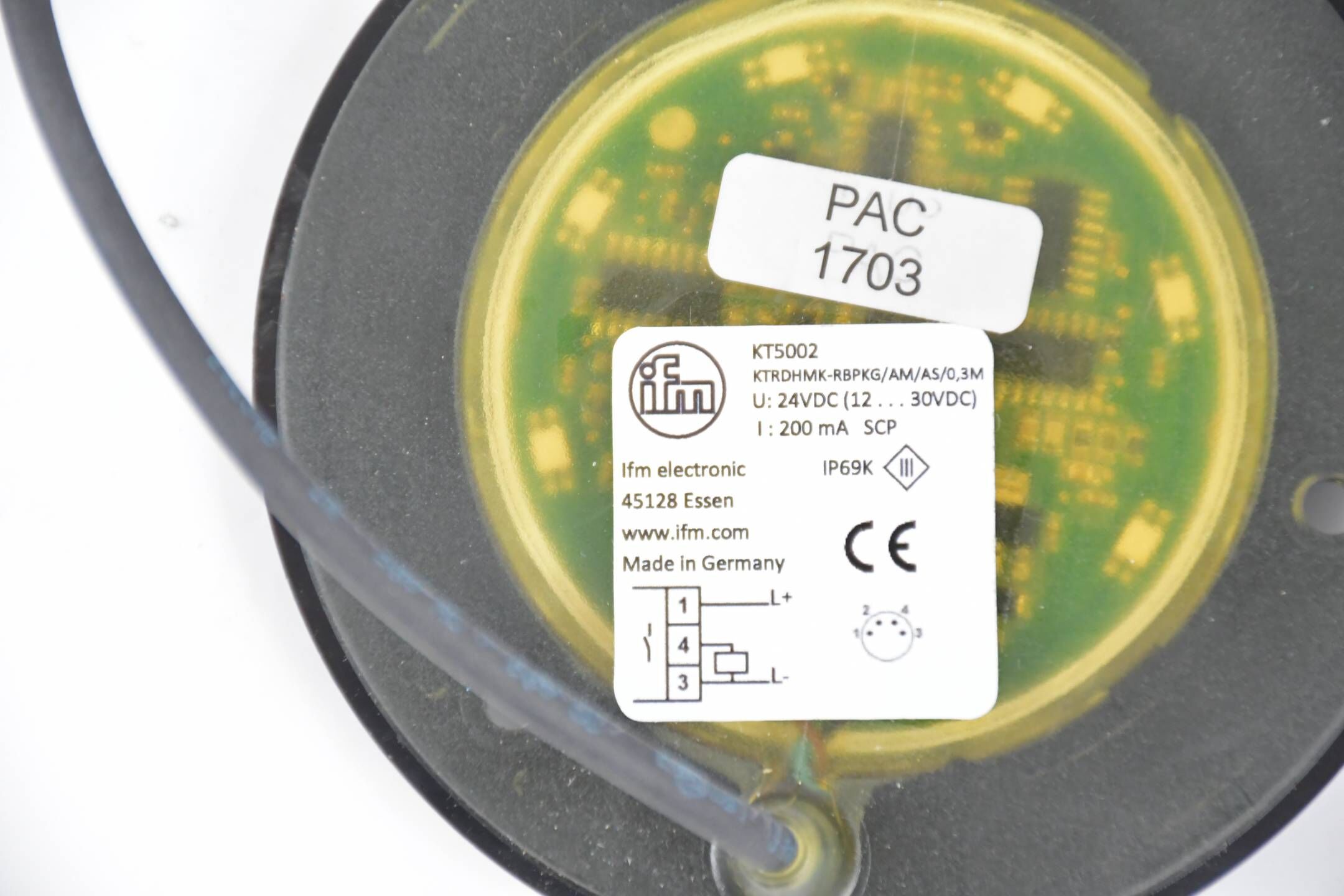 Ifm Electronic Kapazitiver Handsensor KT5002 KTRDHMK-RBPKG/AM/AS/0,3M