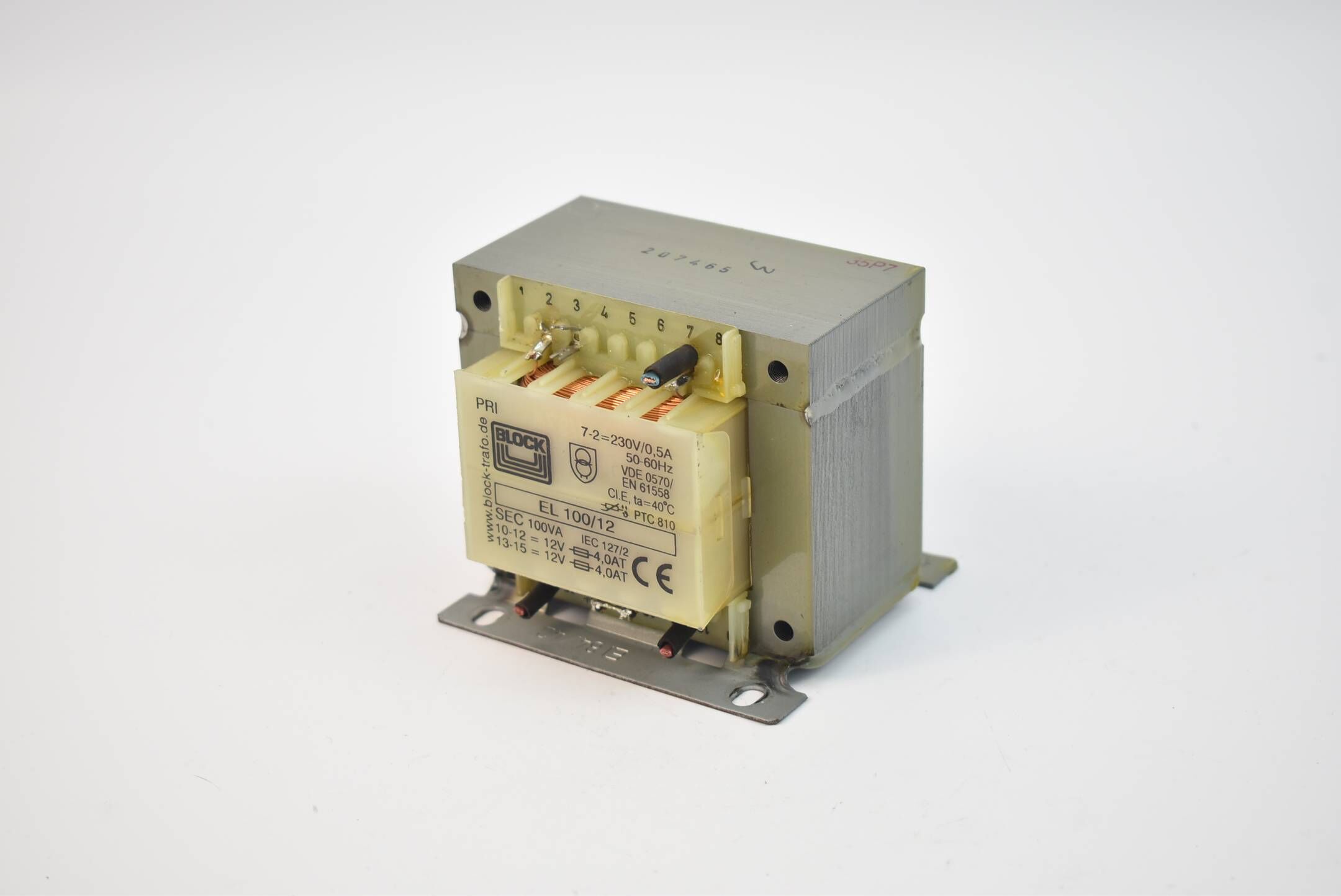 Block Sicherheits-Trafo EL 100/12 ( EL100/12 ) 230V 0,5A 50-60Hz