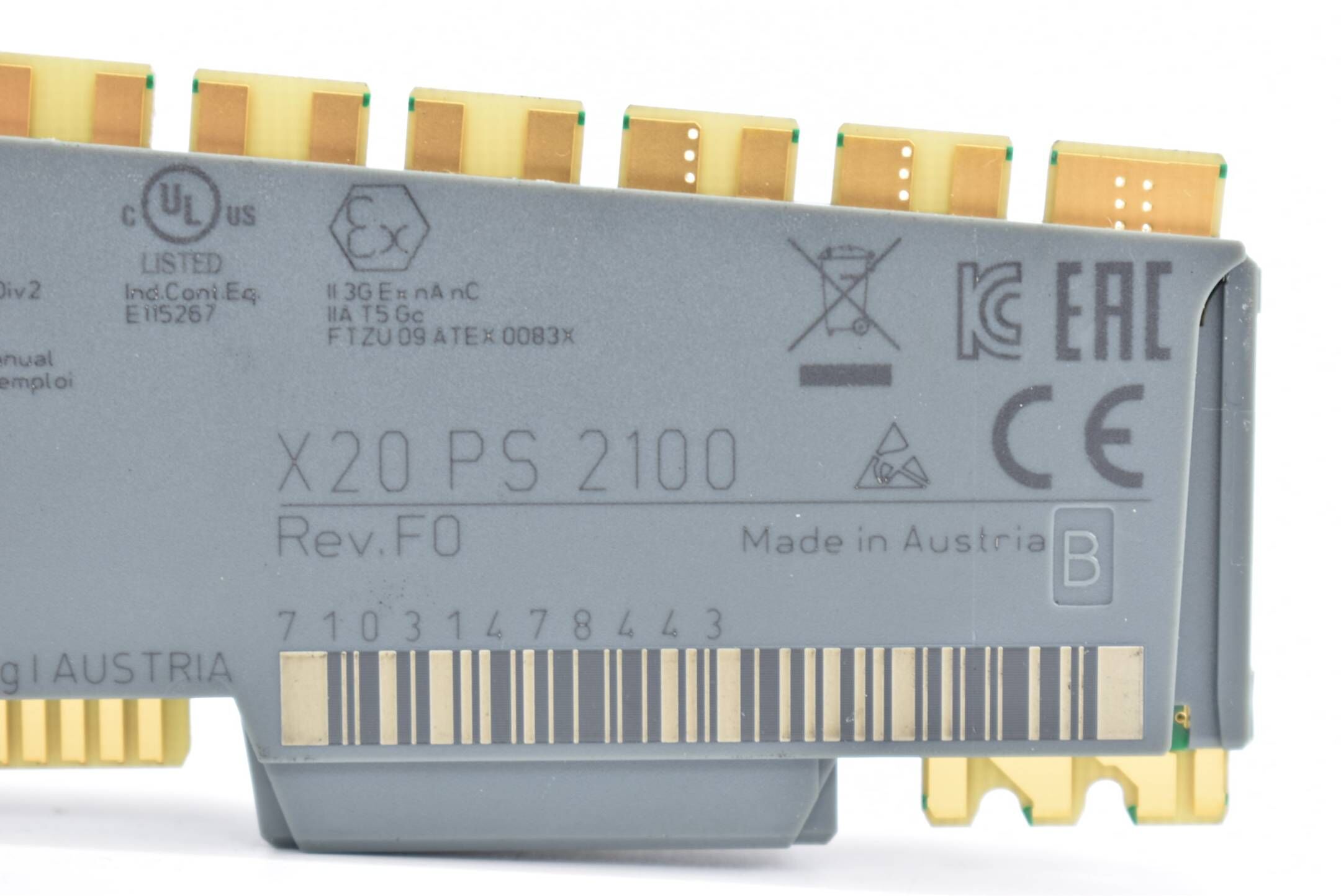 B&R Automation Einspeismodul 24 VDC X20 PS 2100 ( X20PS2100 ) Rev. F0