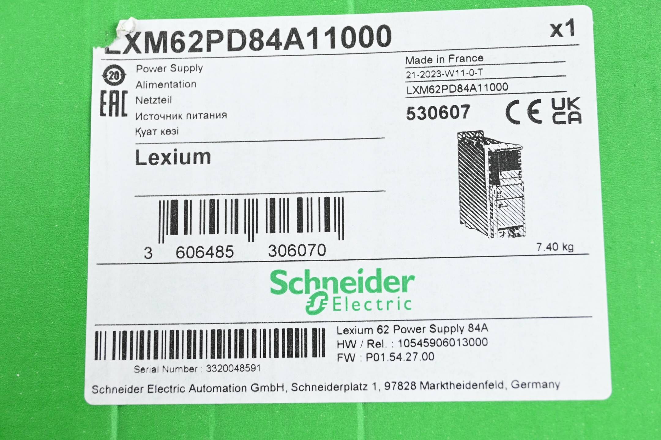 Schneider Electric Lexium-LXM-62-Antrieb für Stromversorgung LXM62PD84A11000