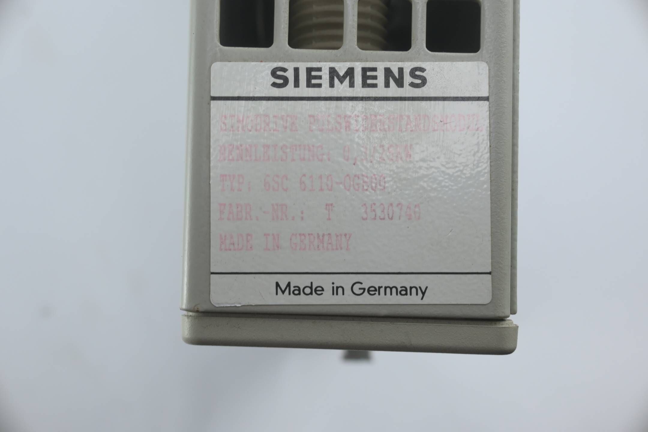 Siemens Simodrive Pulswiderstandsmodul 6SC6110-0GB00 ( 6SC6110-0GB00 )