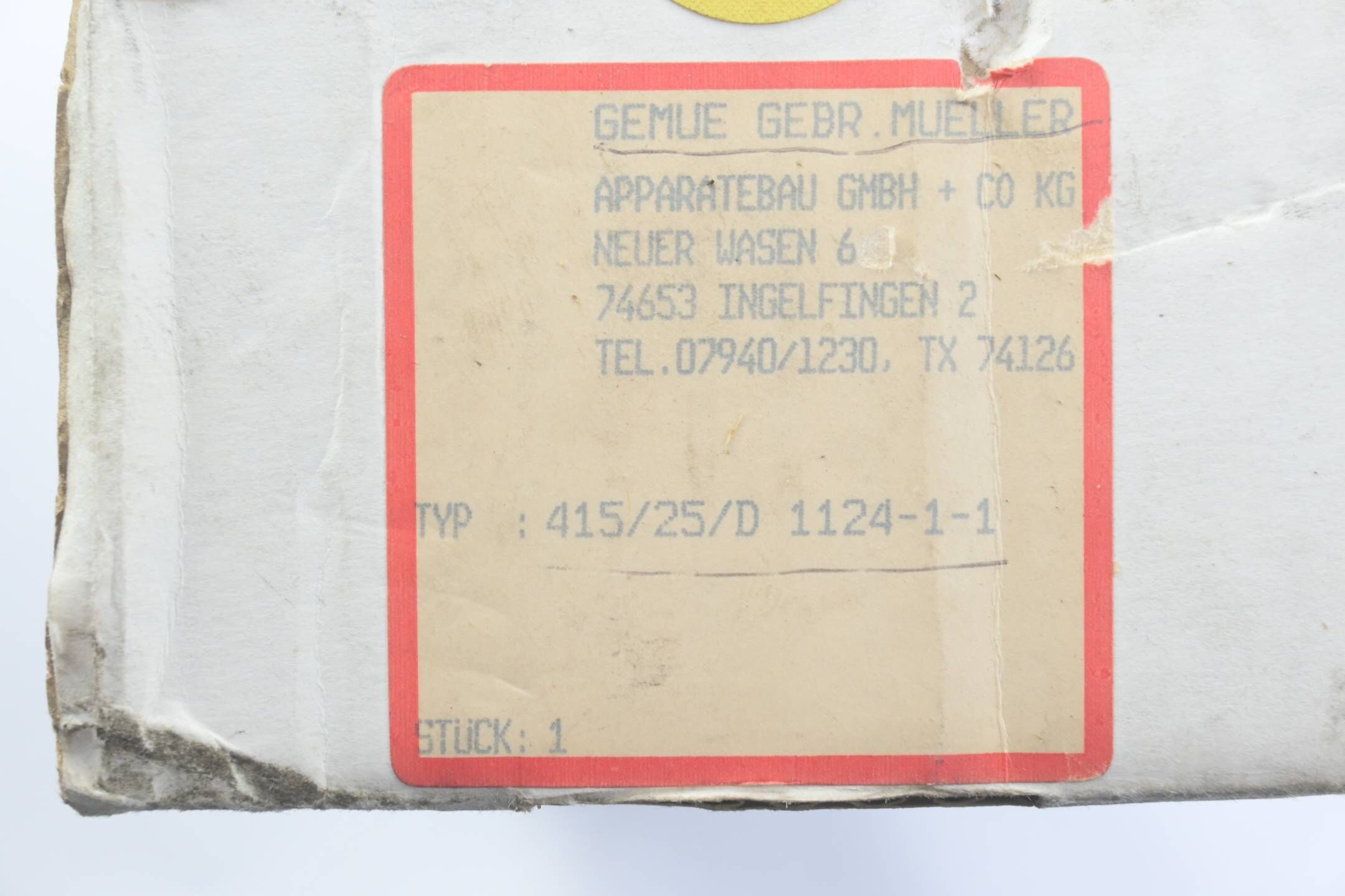 Gemü Absperrventil 415/25/D 1124-1-1
